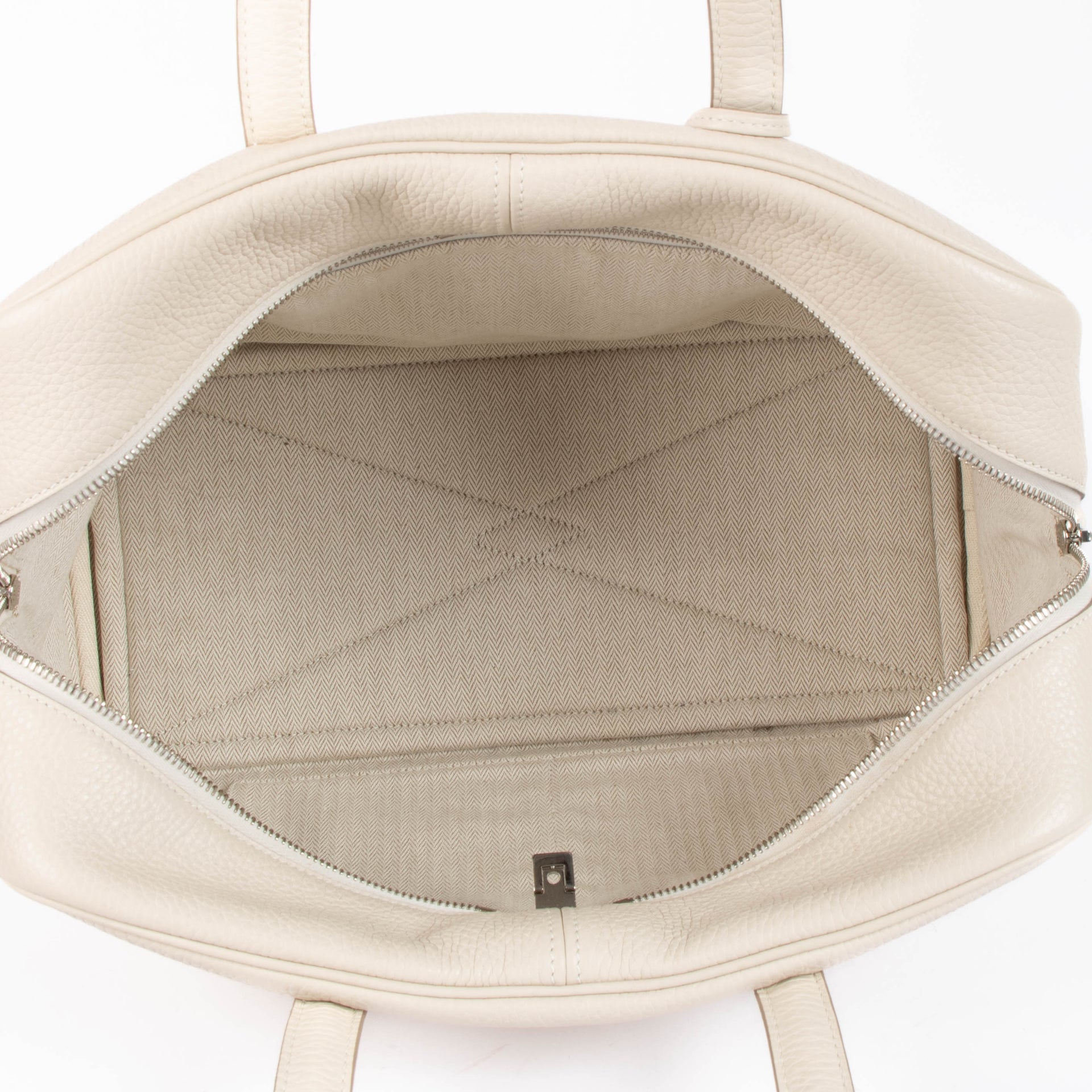 Sac à bandoulière Hermès Victoria 35 Clemence Craie PHW