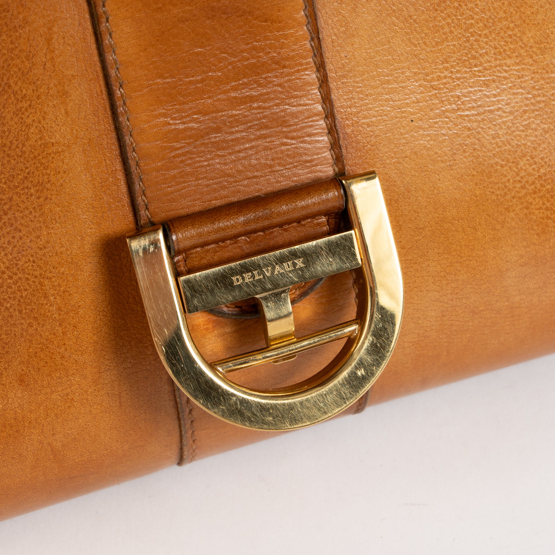 Delvaux 1958s Camel Leather Brillant PM Bag