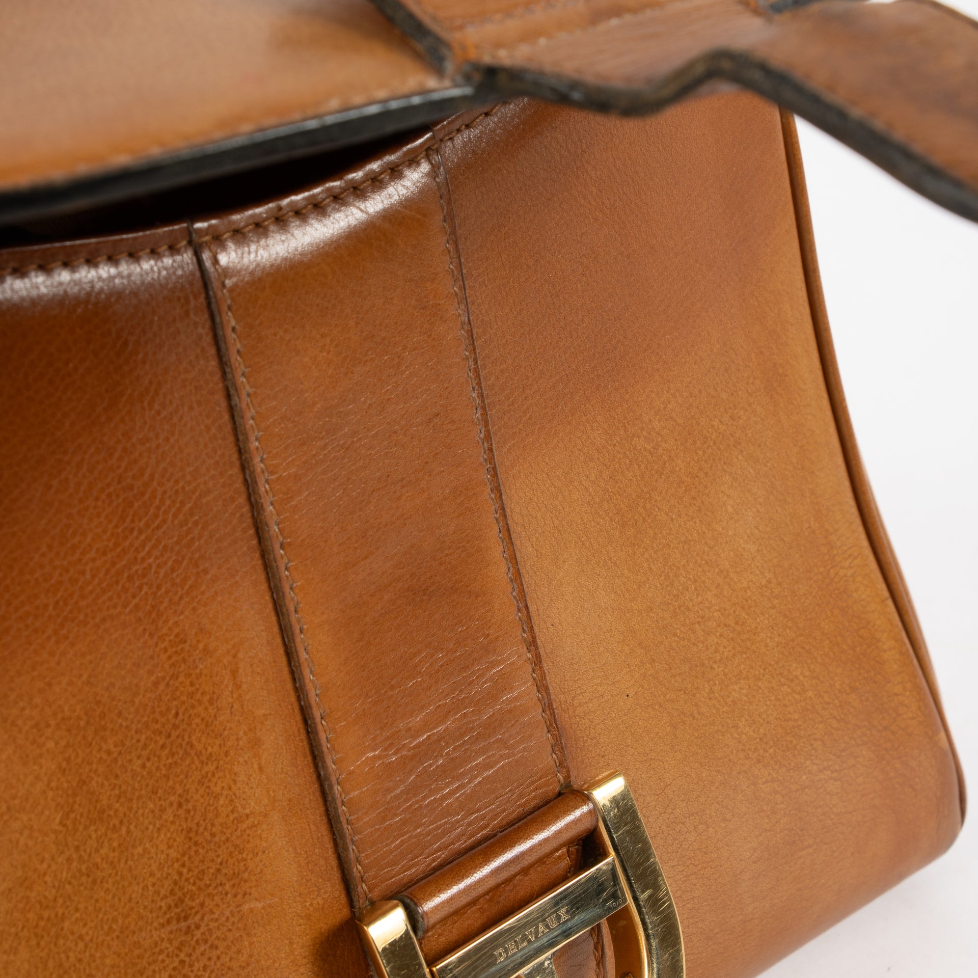 Delvaux 1958s Camel Leather Brillant PM Bag