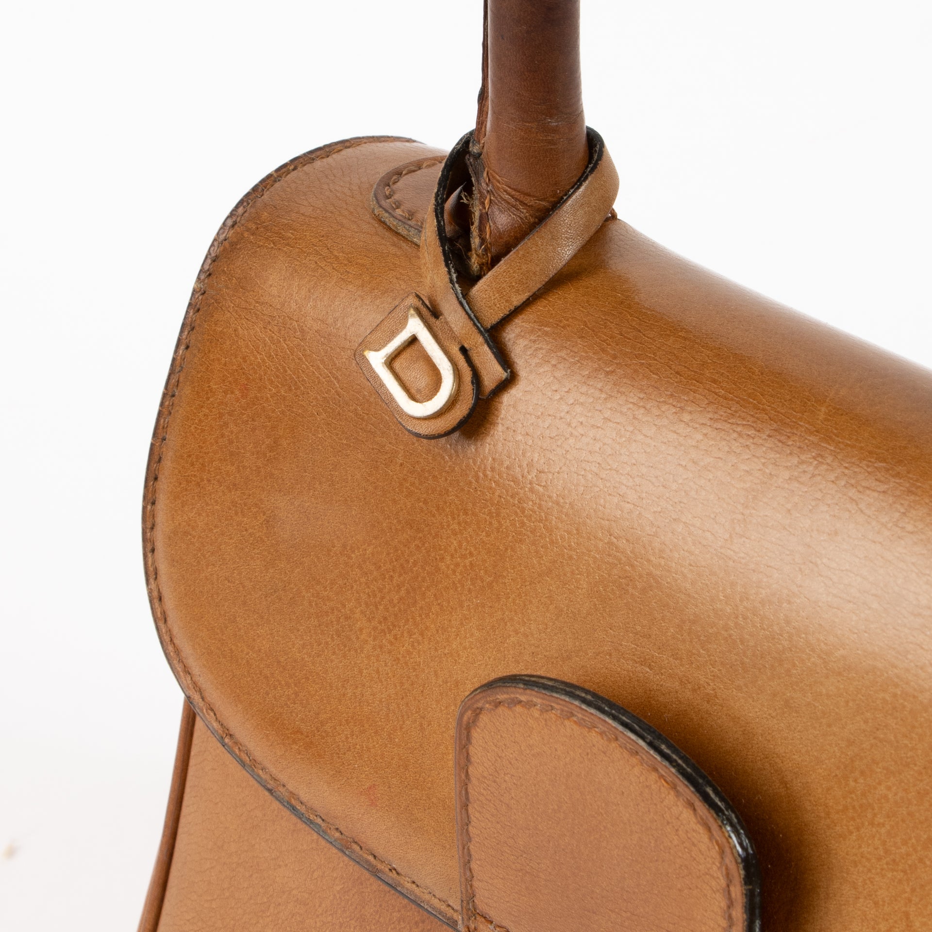 Delvaux 1958s Camel Leather Brillant PM Bag