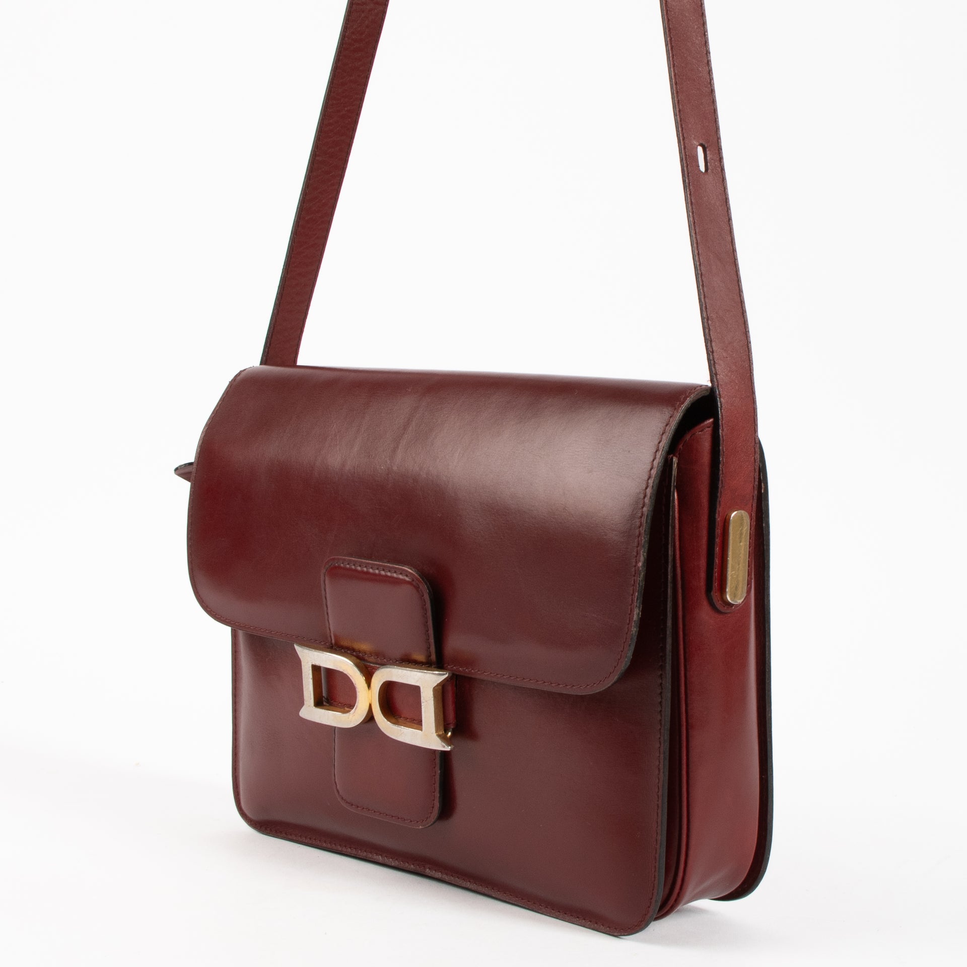 Delvaux Burgundy Box Calf Bourgogne Bag