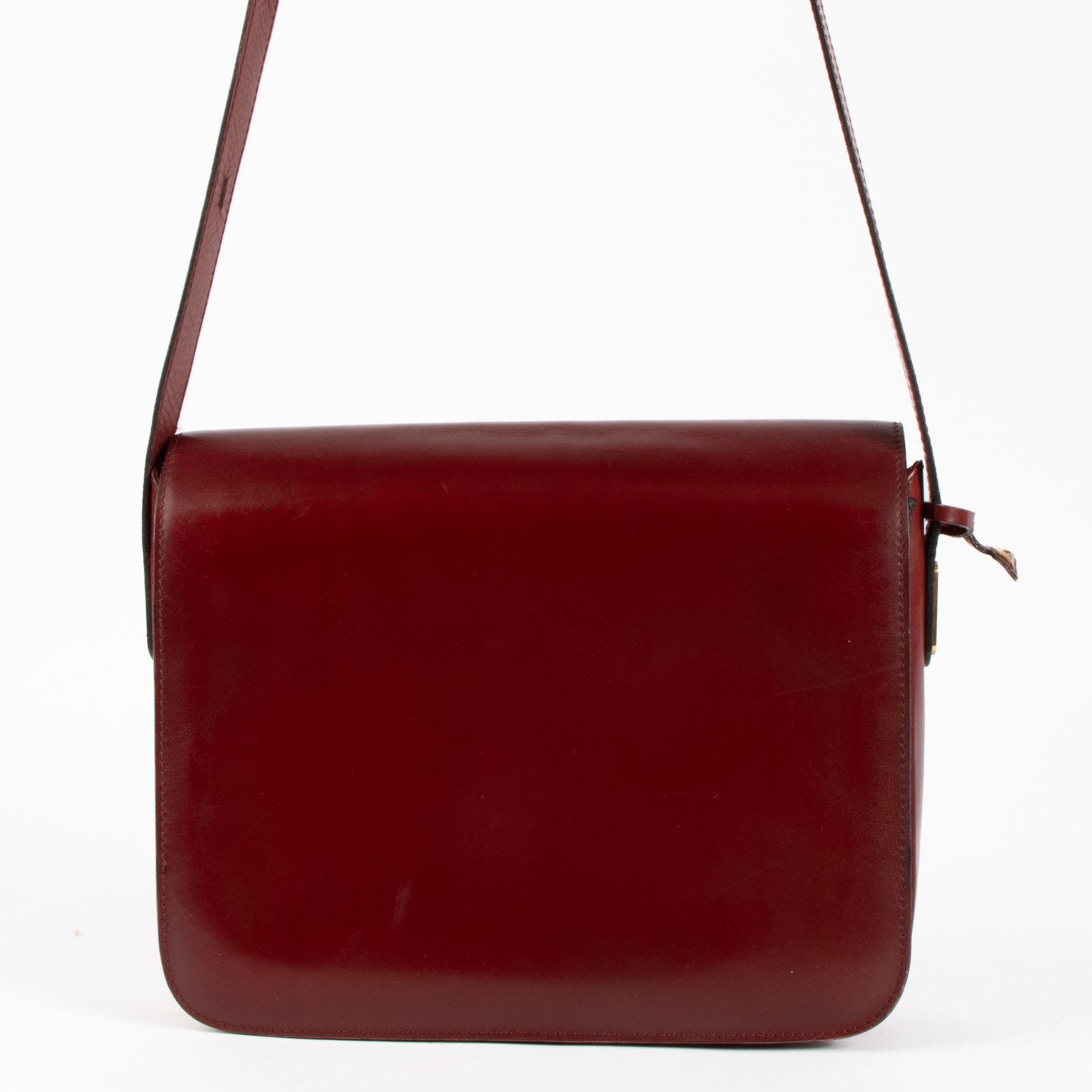 Delvaux Burgundy Box Calf Bourgogne Bag