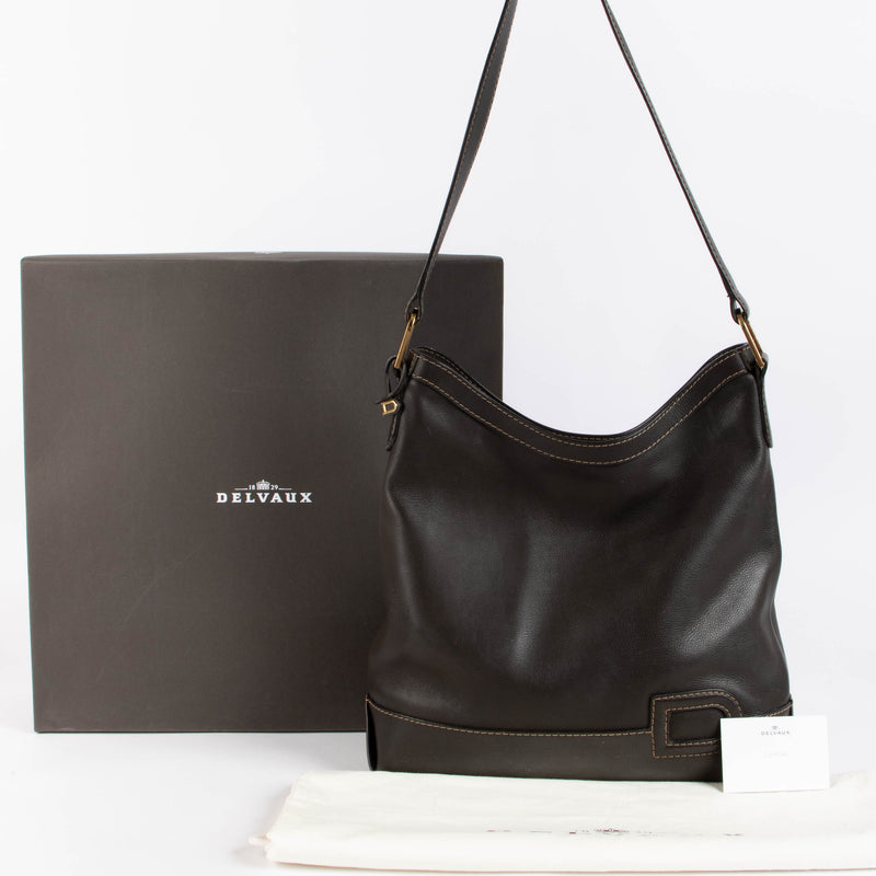 Shop this authentic Delvaux Vintage Chocolat Grand Place Tote Bag pre-loved on Labellov.com 