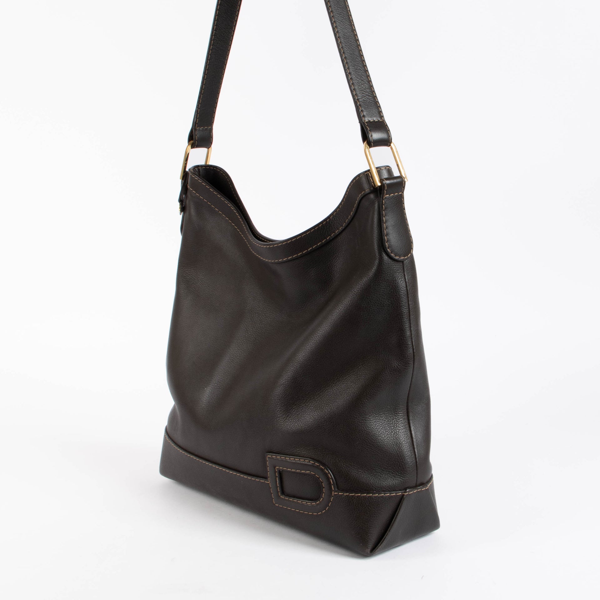 Shop this authentic Delvaux Vintage Chocolat Grand Place Tote Bag pre-loved on Labellov.com 