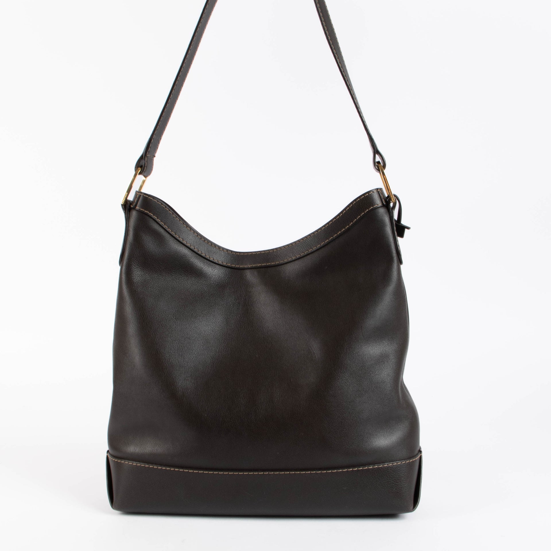 Delvaux Vintage Chocolat Grand Place Tote Bag