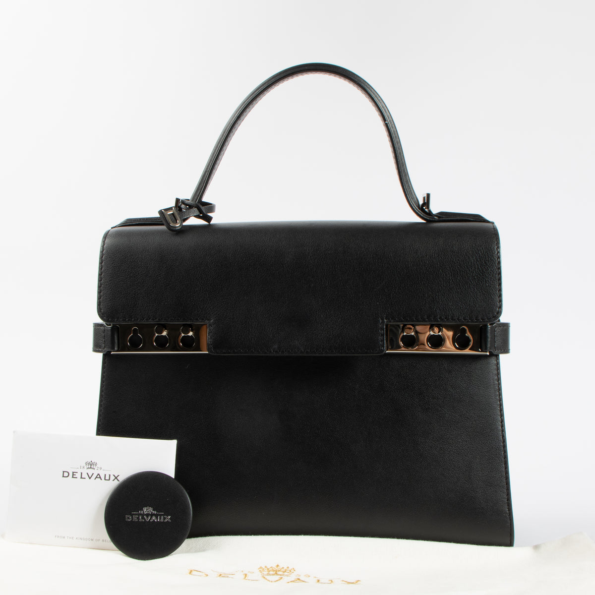 Delvaux Black Calf Souple Tempête MM Bag