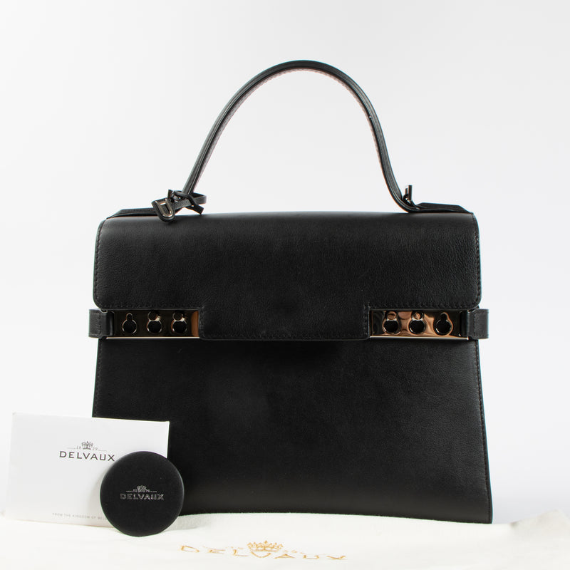 Delvaux Black Calf Souple Tempête MM Bag