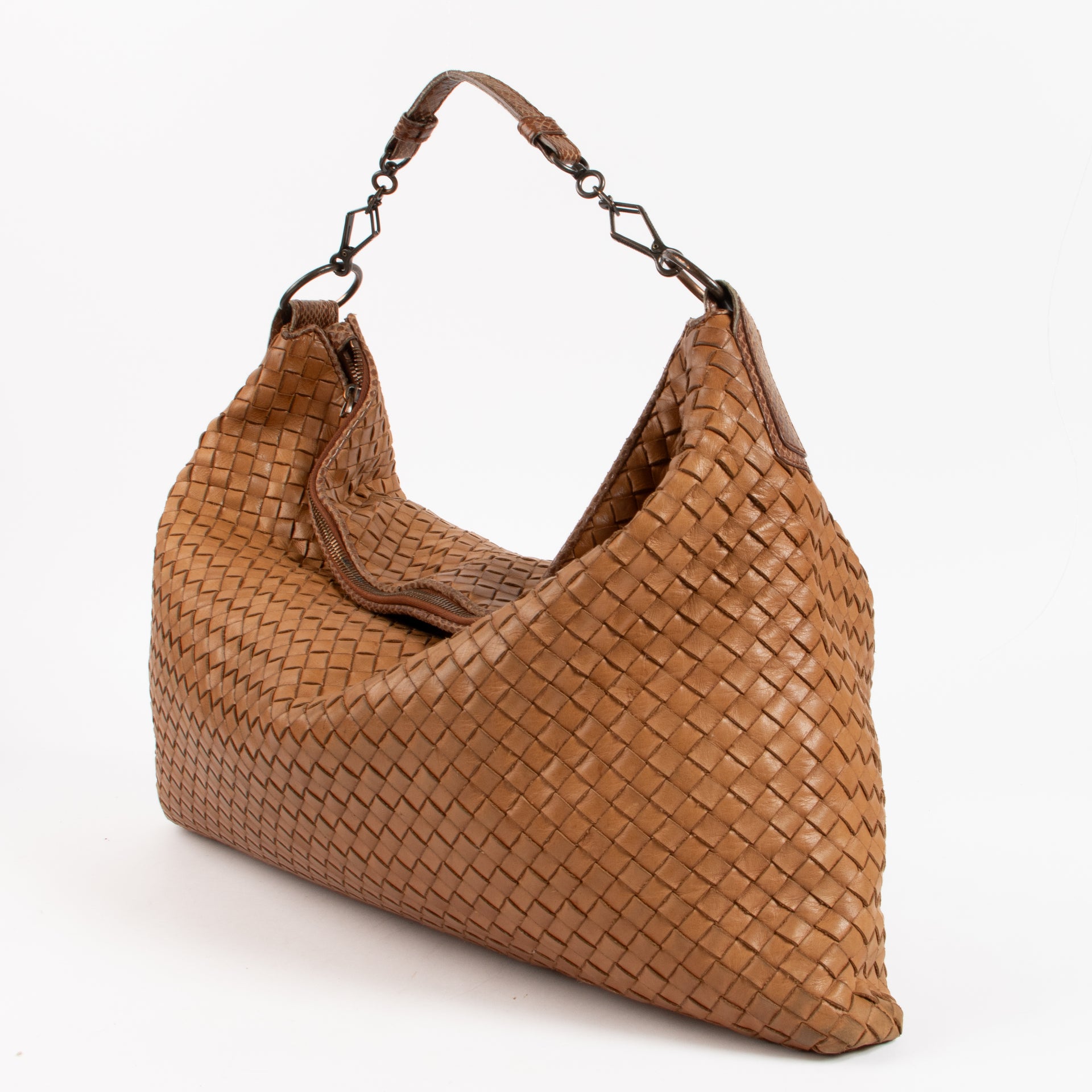 Bottega Veneta Camel Maxi Intrecciato Python Tote Bag