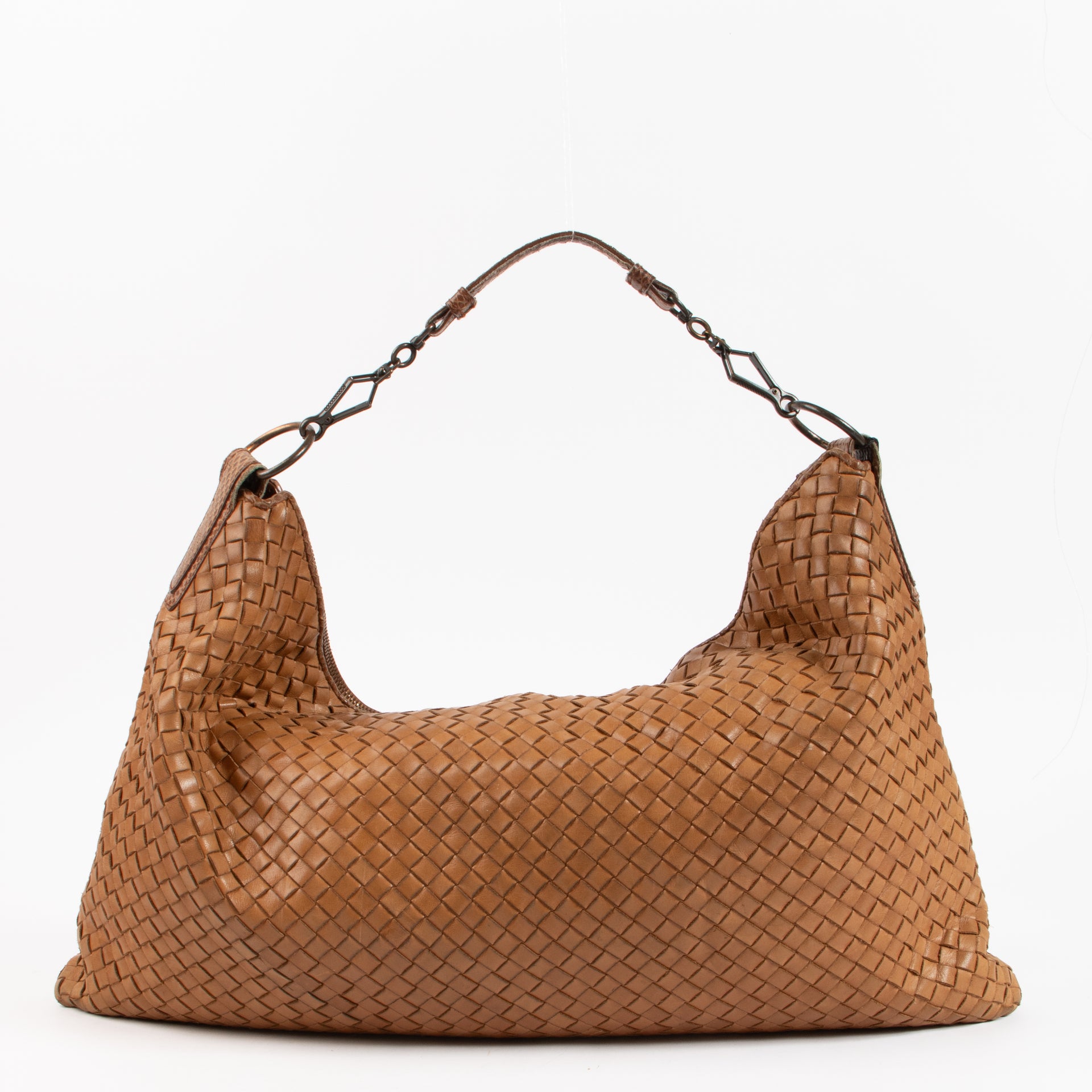 Bottega Veneta Camel Maxi Intrecciato Python Tote Bag