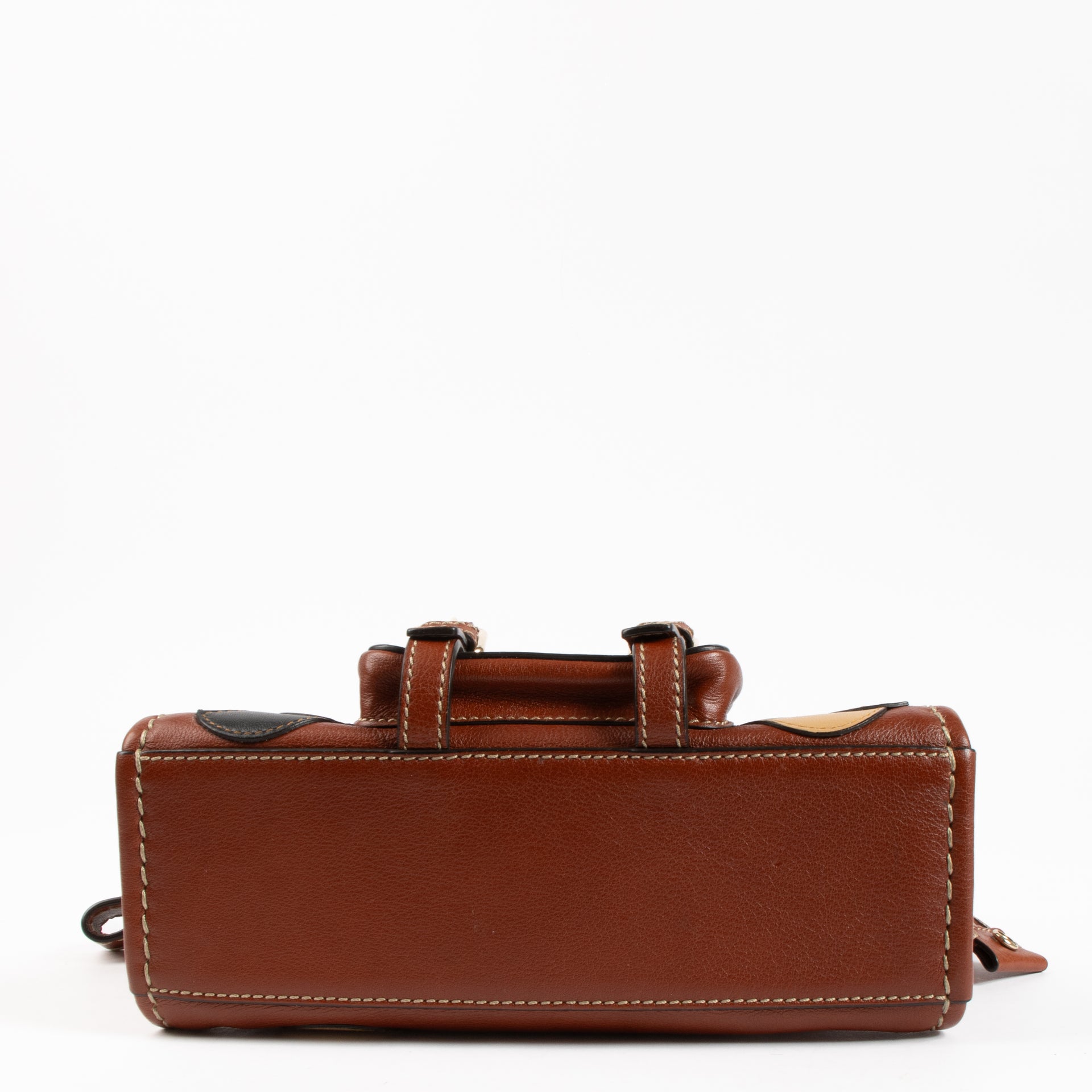 Chloé Brown Leather Patchwork Small Edith Bag