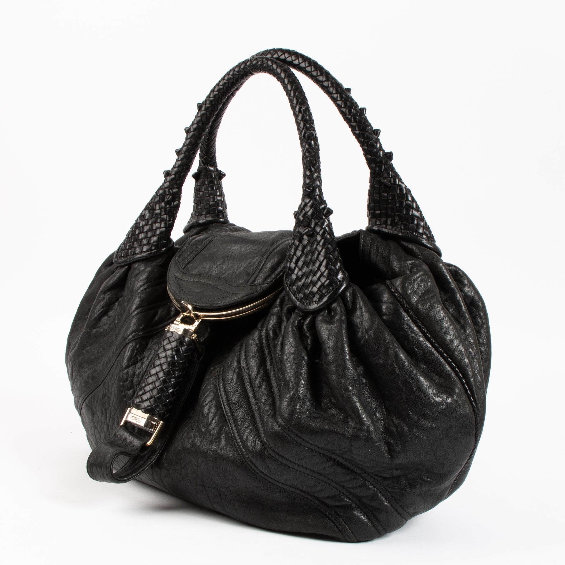 Fendi Black Leather Spy Bag