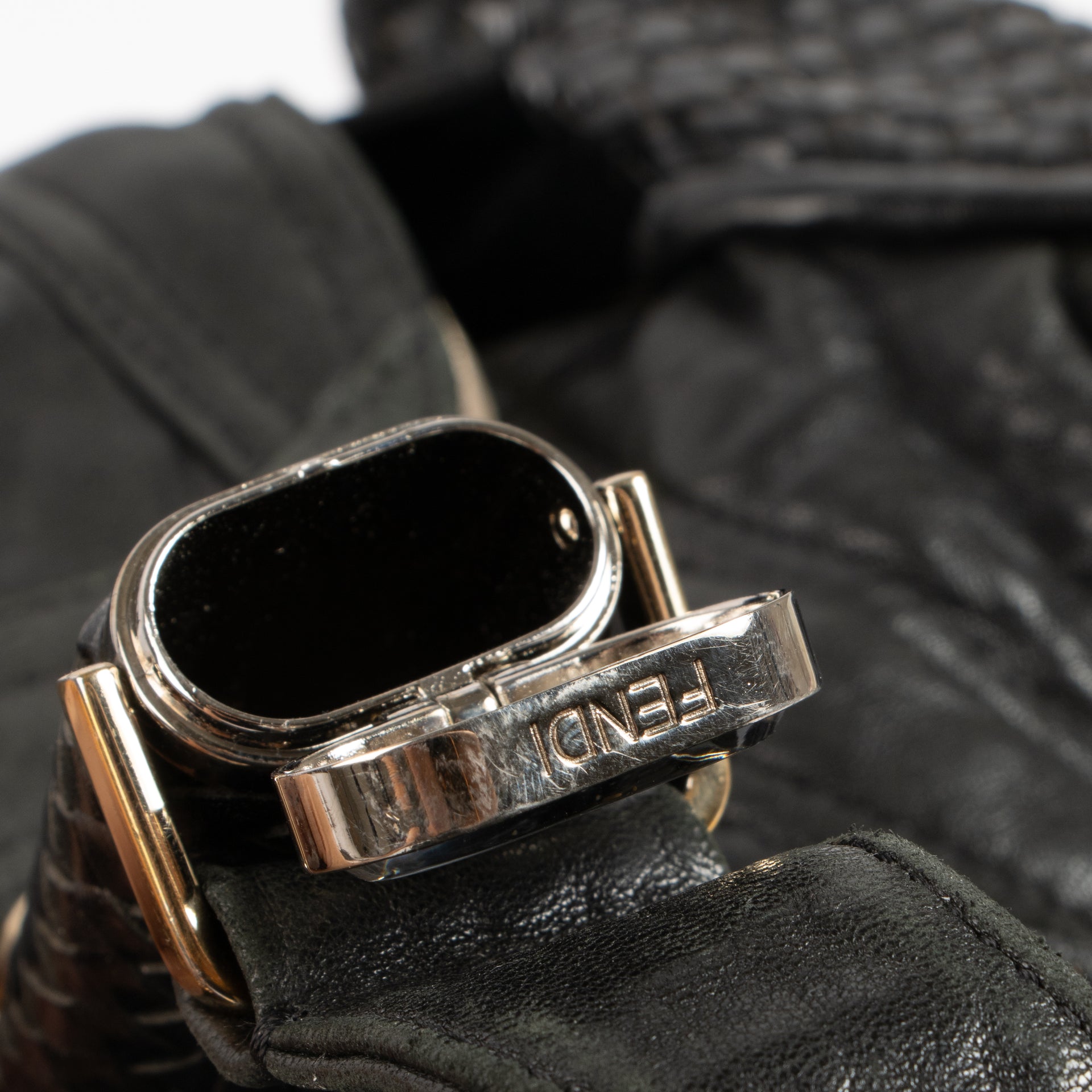 Fendi Black Leather Spy Bag