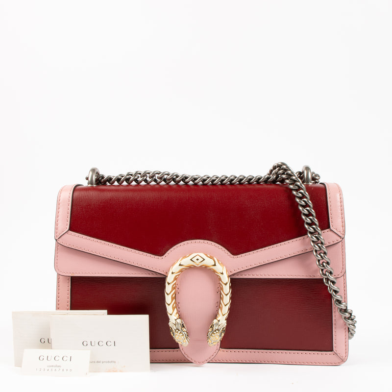 Gucci Red/Pink Leather Medium Dionysus Bag