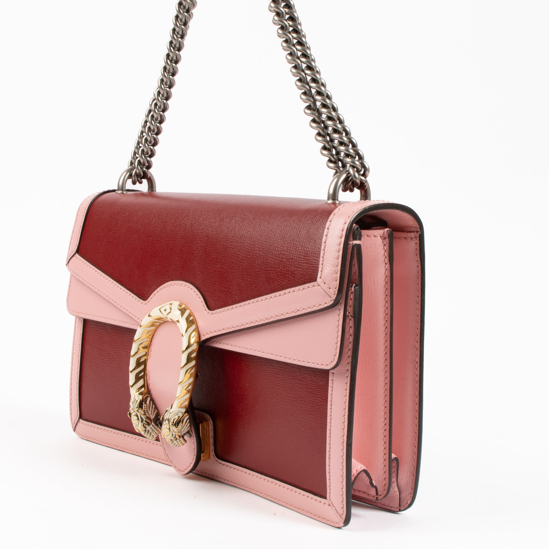 Gucci Red/Pink Leather Medium Dionysus Bag