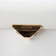 shop this authentic Prada White Brushed Leather Triangle Shoulder bag pre-loved on Labellov.com