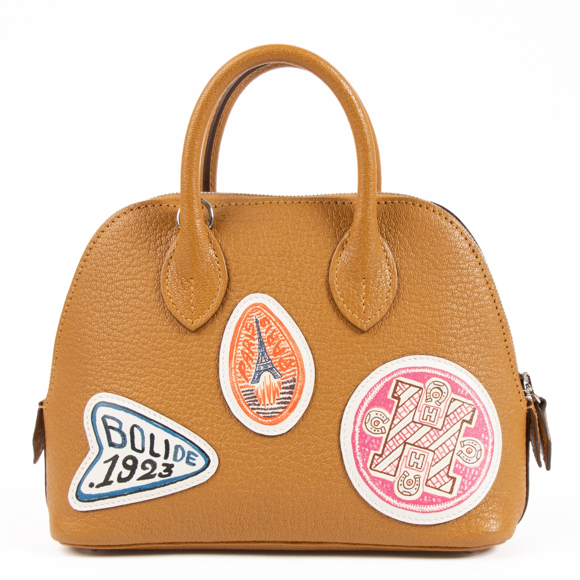 Hermes Bolide 1923 Mini Travel Caramel Chevre Mysore PHW