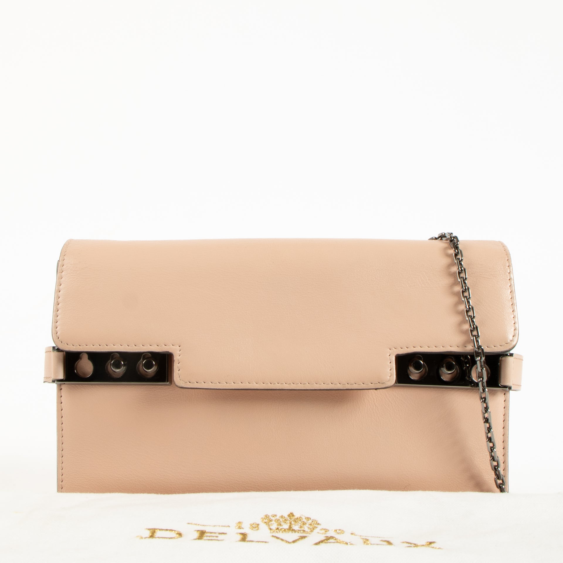 Delvaux Nude Souple Calf Tempête Clutch