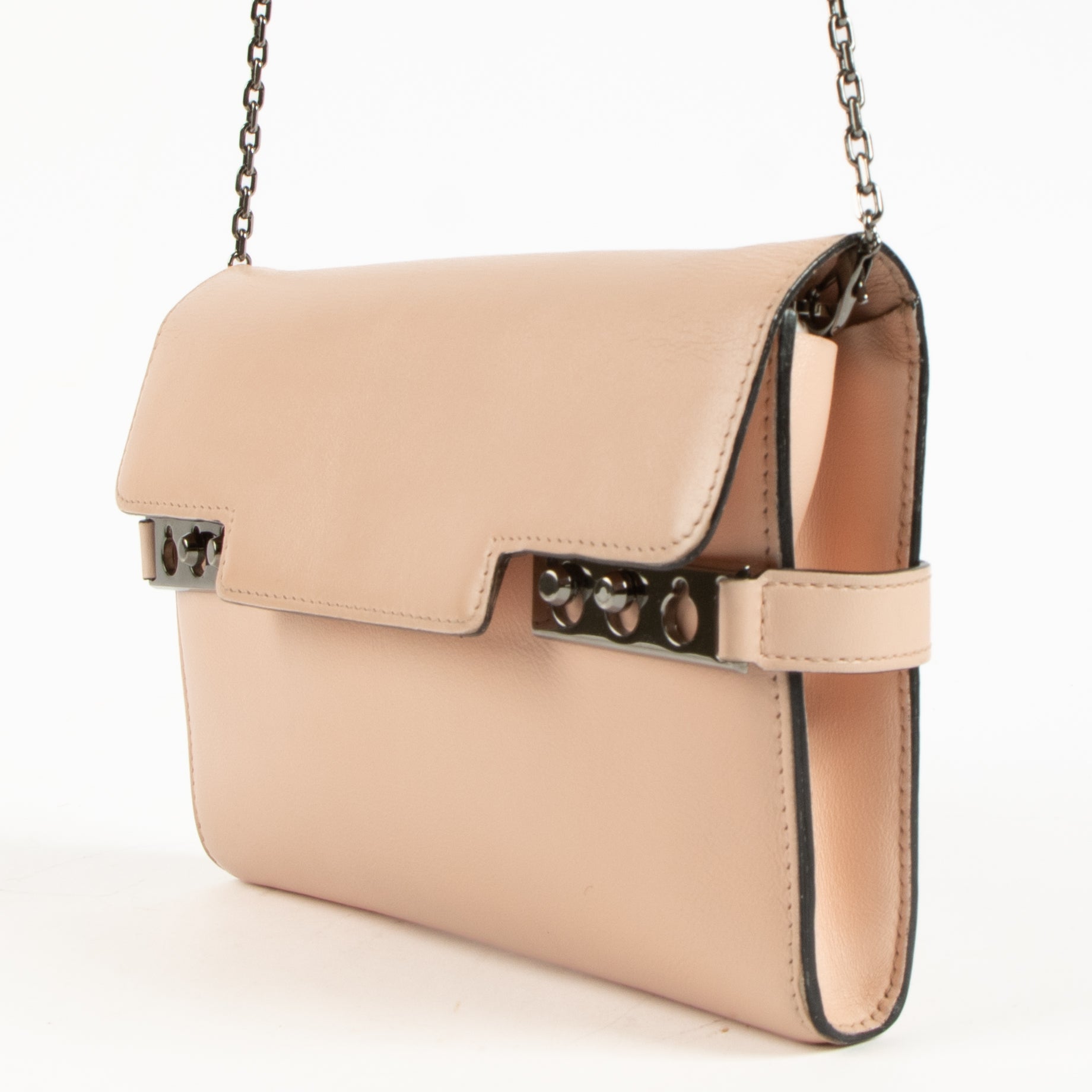 Delvaux Nude Souple Calf Tempête Clutch