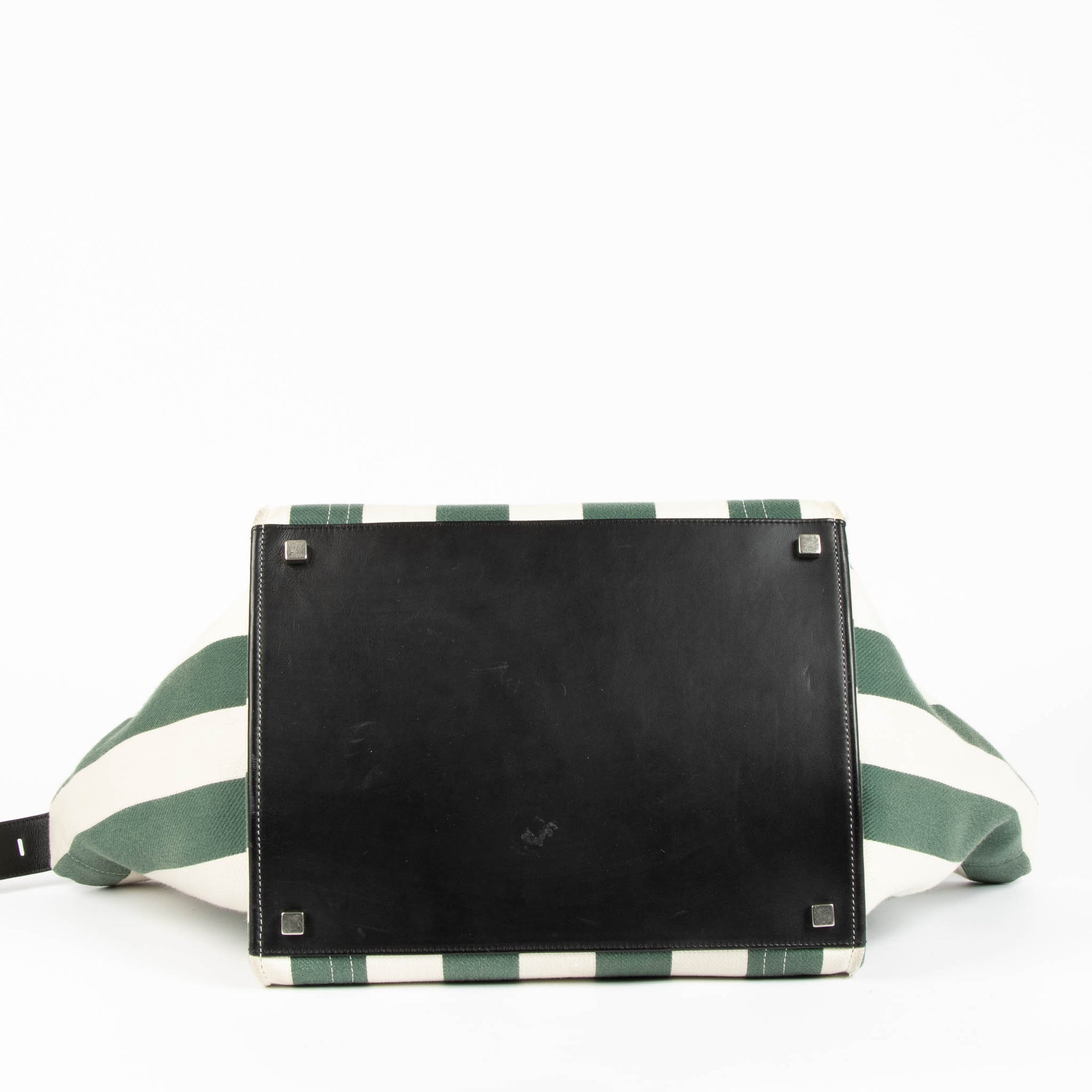 Celine Green/White Striped Phantom Top Handle Bag