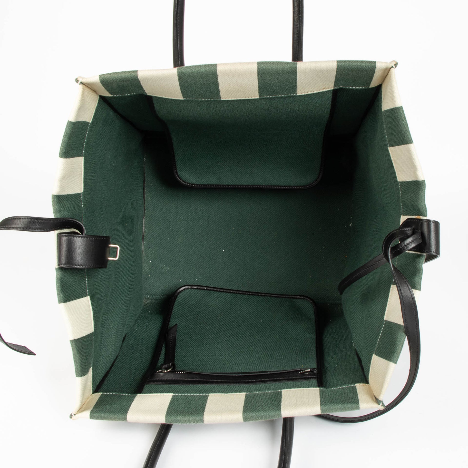 Celine Green/White Striped Phantom Top Handle Bag