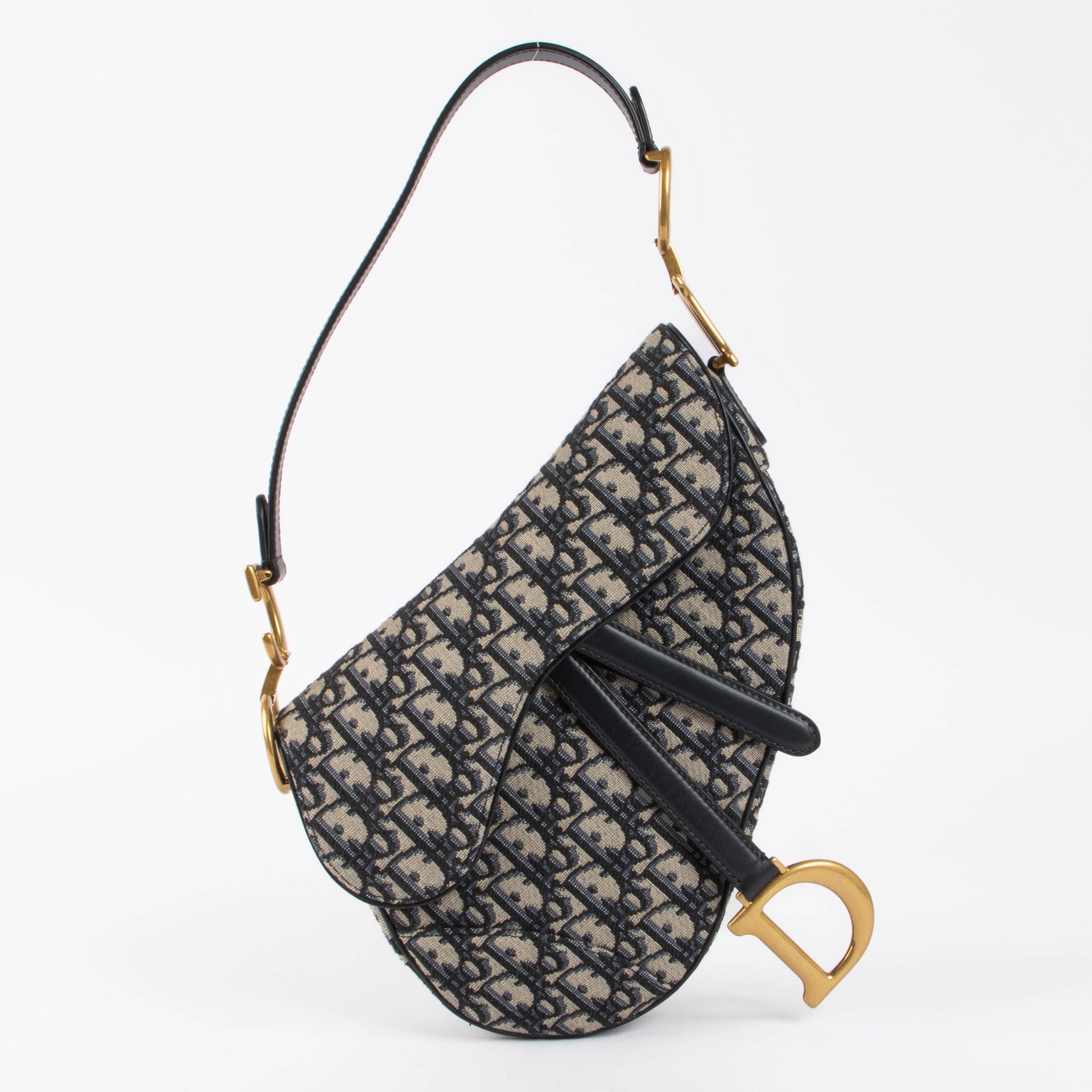 Christian Dior Blue Oblique Saddle Bag