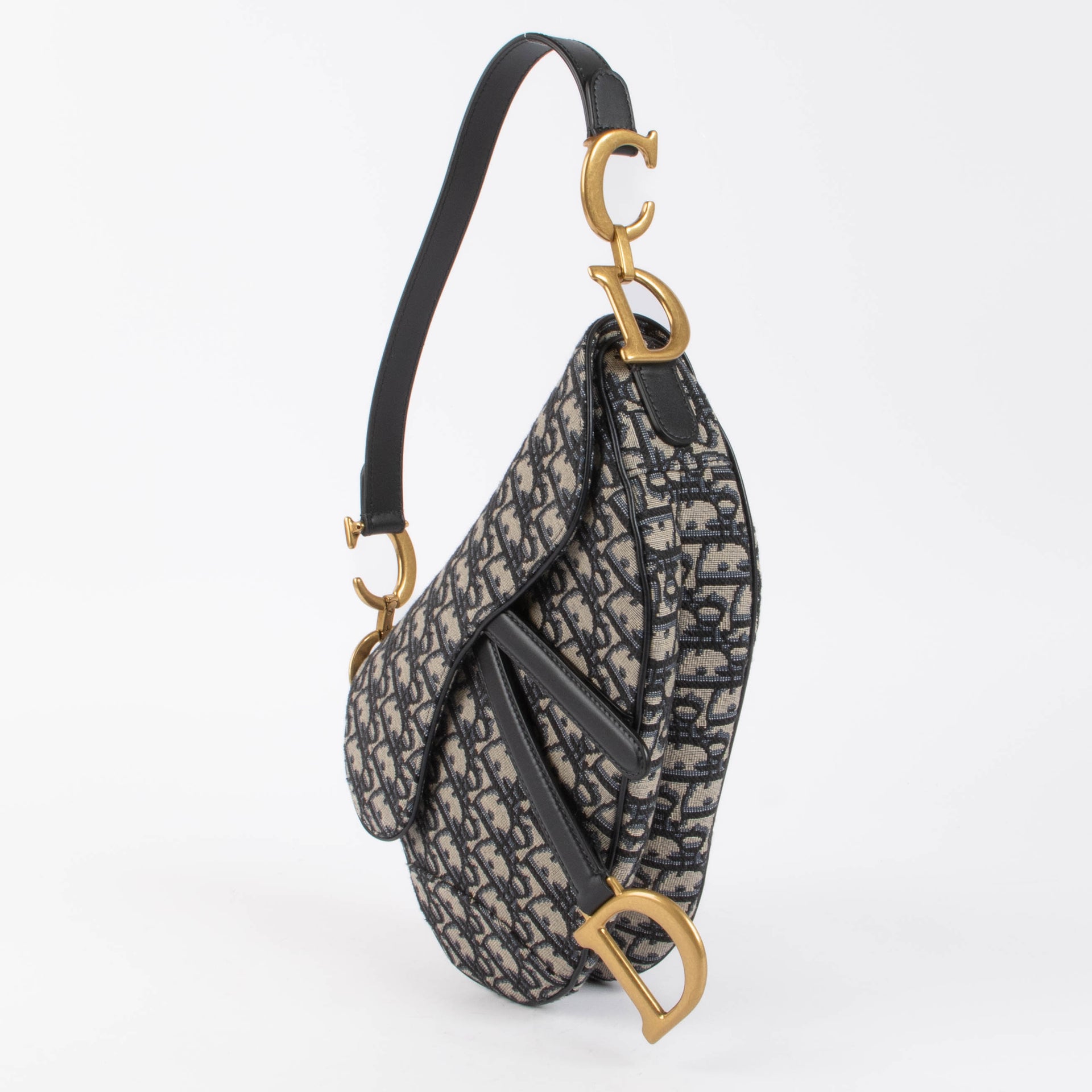 Christian Dior Blue Oblique Saddle Bag