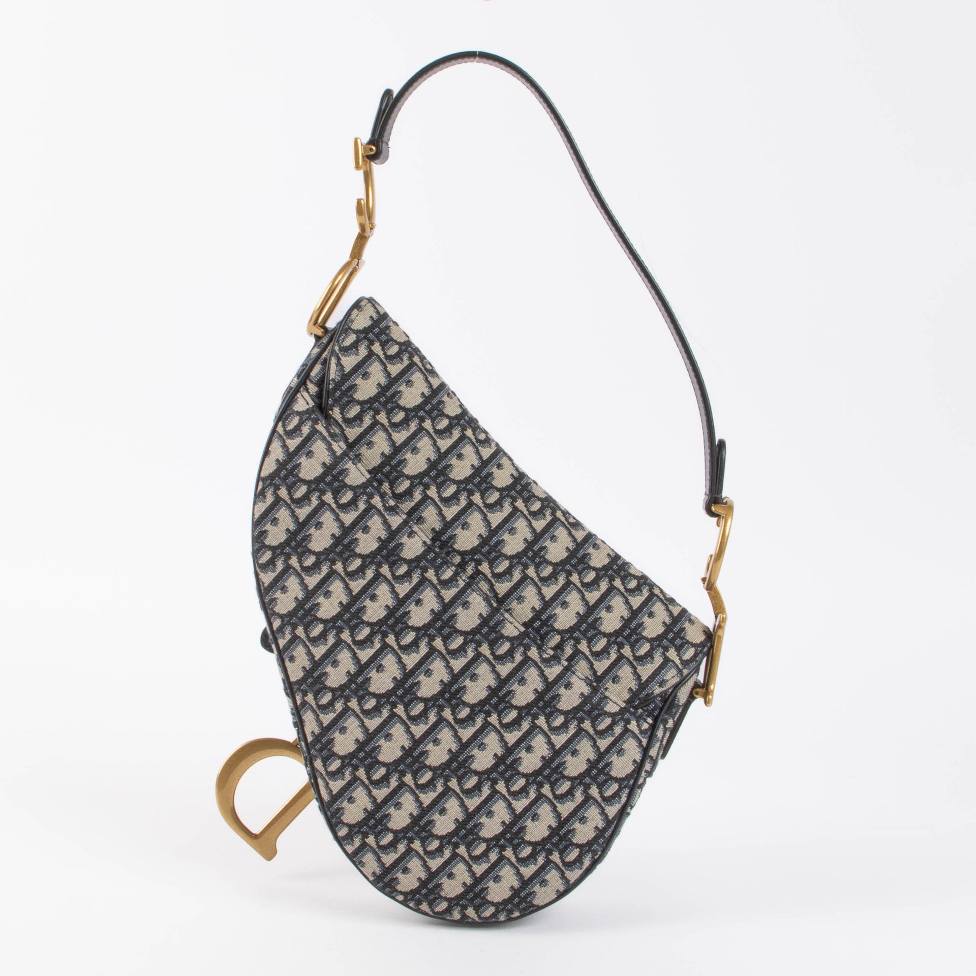 Christian Dior Blue Oblique Saddle Bag