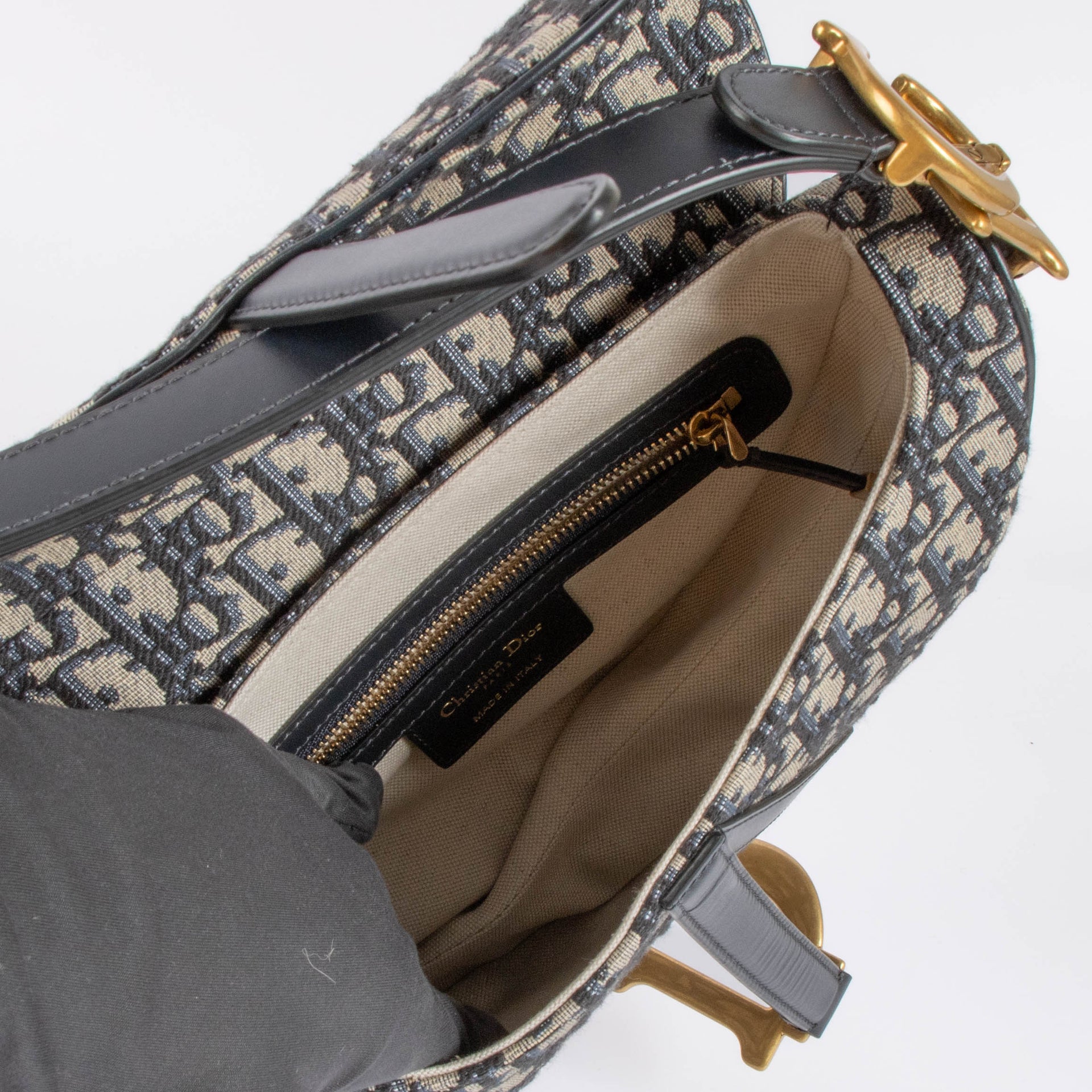 Christian Dior Blue Oblique Saddle Bag