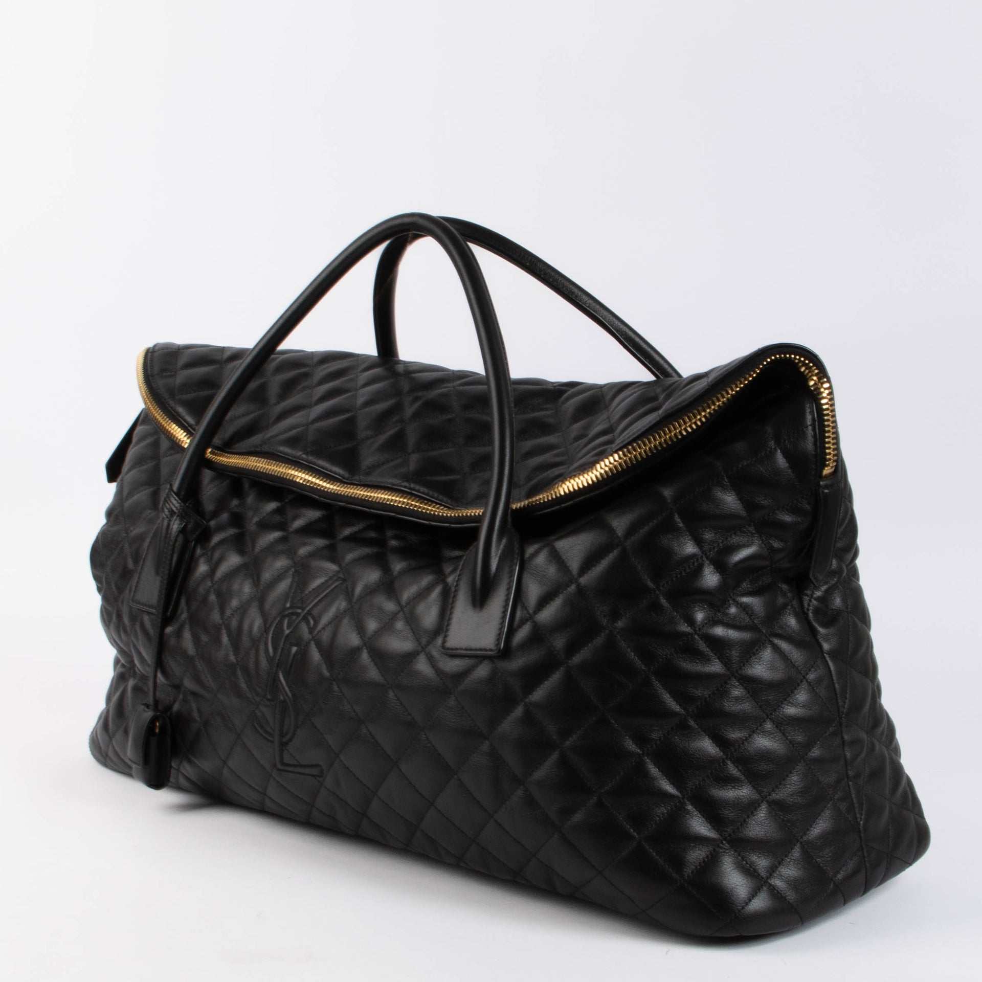 Saint Laurent Black ES Giant Quilted Travel Bag