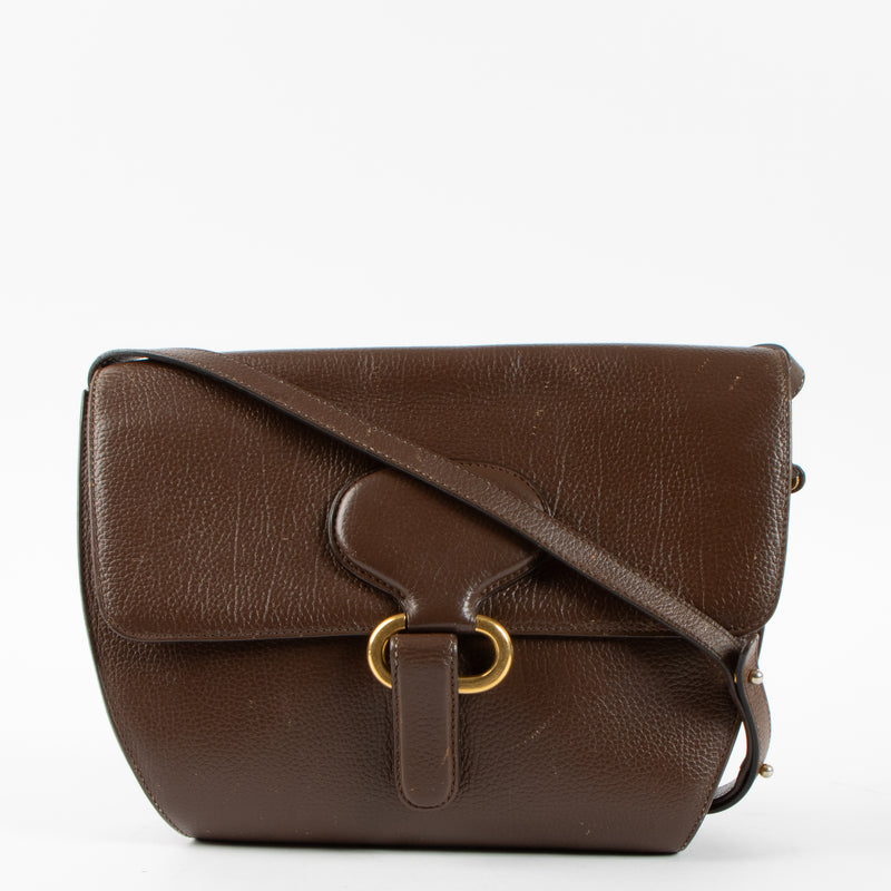 Shop this authentic Delvaux Vintage Brown Leather Shoulder Bag pre-loved on Labellov.com