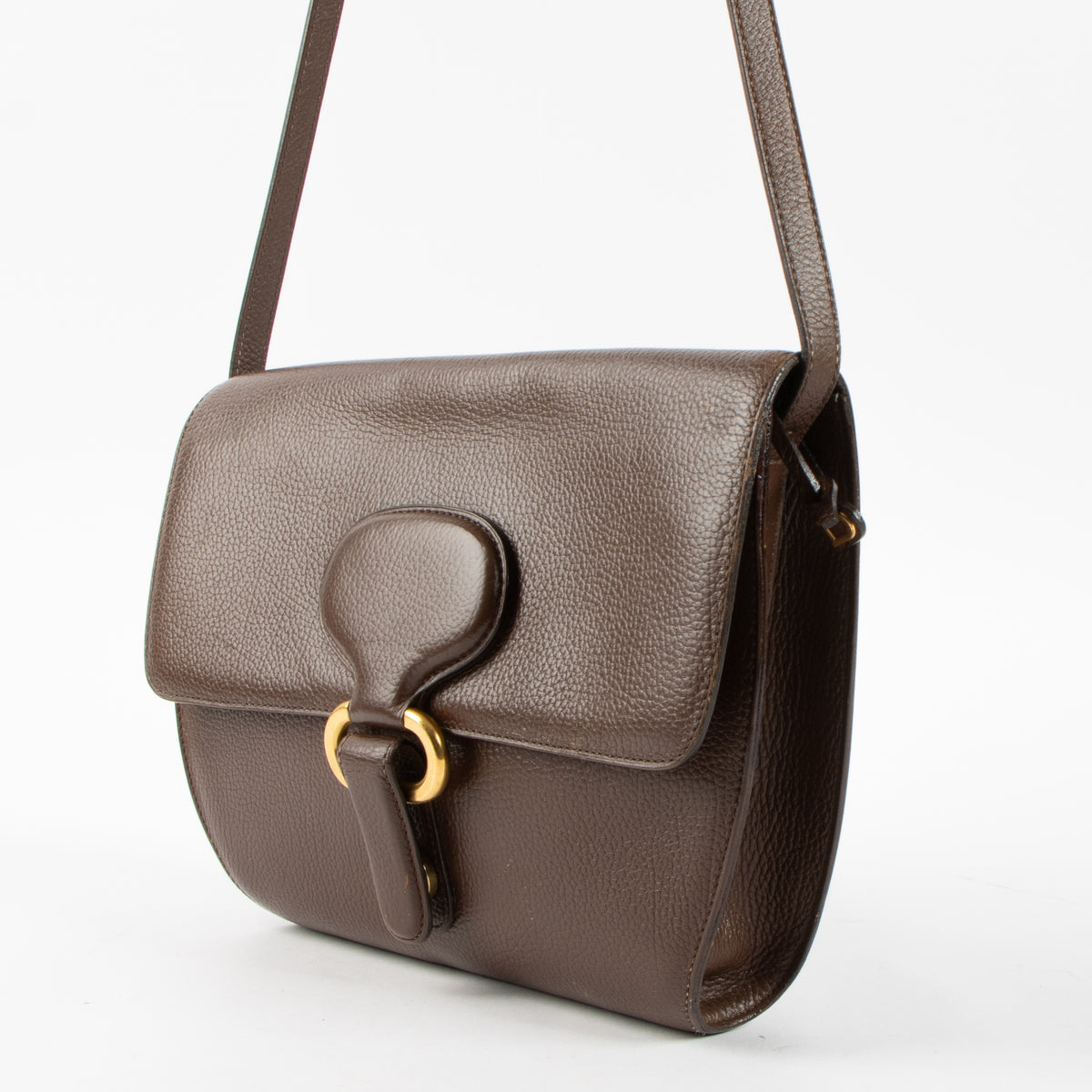 Shop this authentic Delvaux Vintage Brown Leather Shoulder Bag pre-loved on Labellov.com