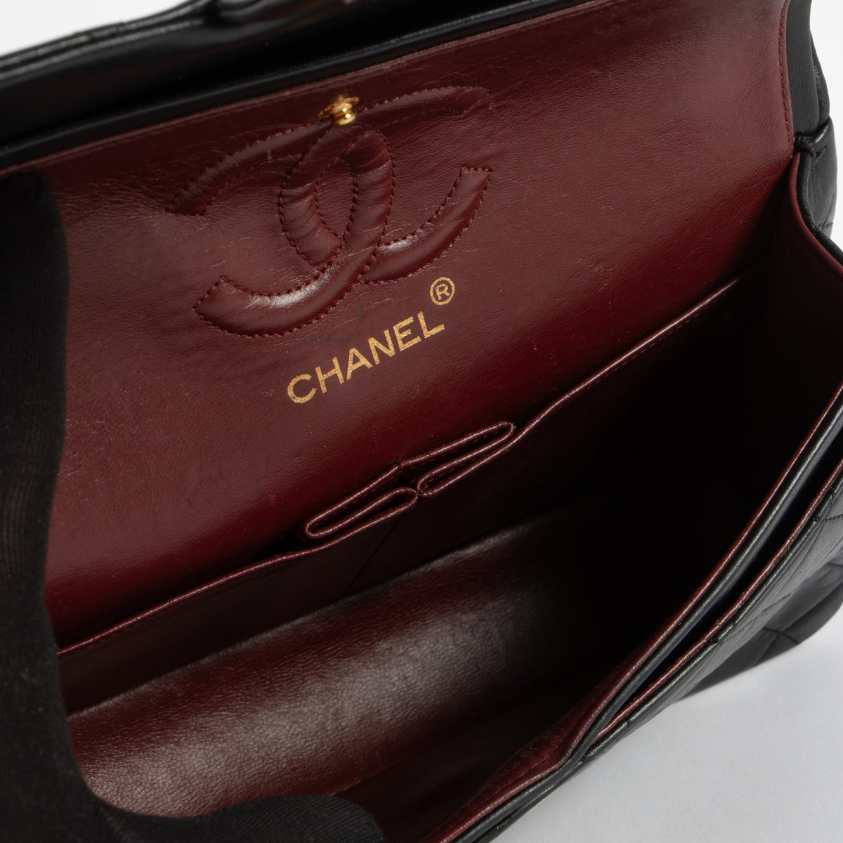 Chanel Vintage Black Lambskin Small Classic Bag