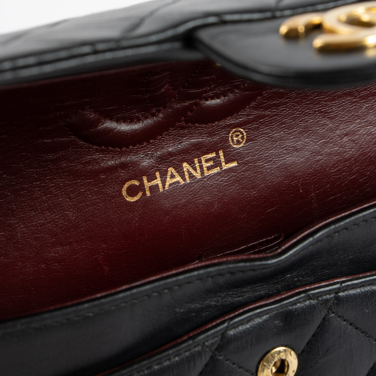 Chanel Vintage Black Lambskin Small Classic Bag