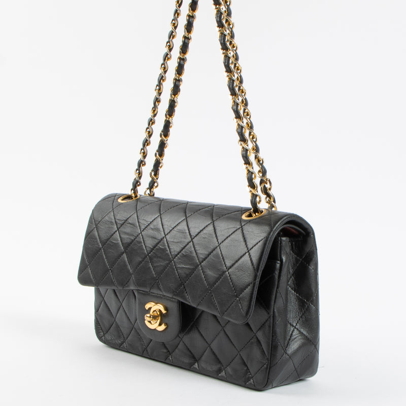 Chanel Vintage Black Lambskin Small Classic Bag