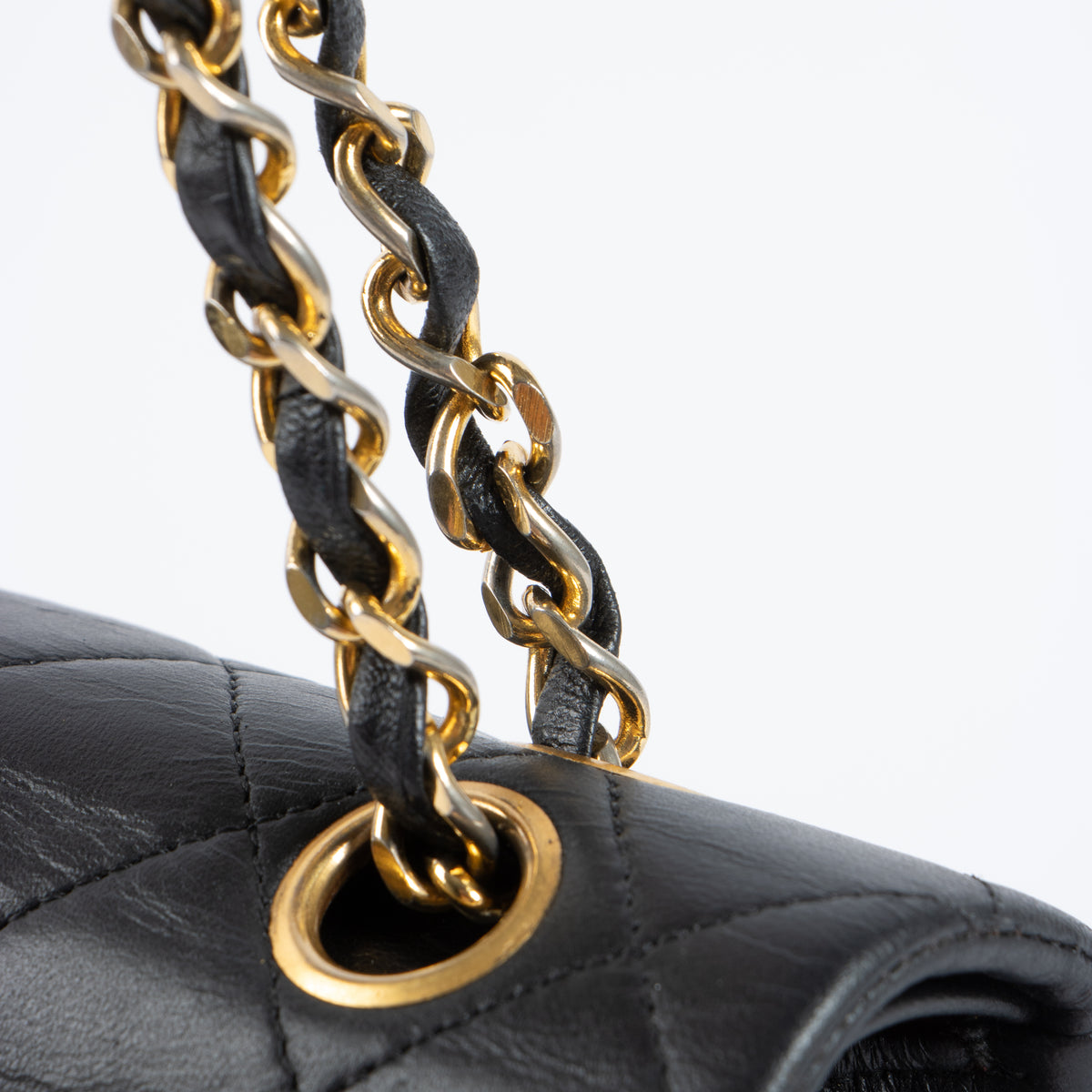 Chanel Vintage Black Lambskin Small Classic Bag
