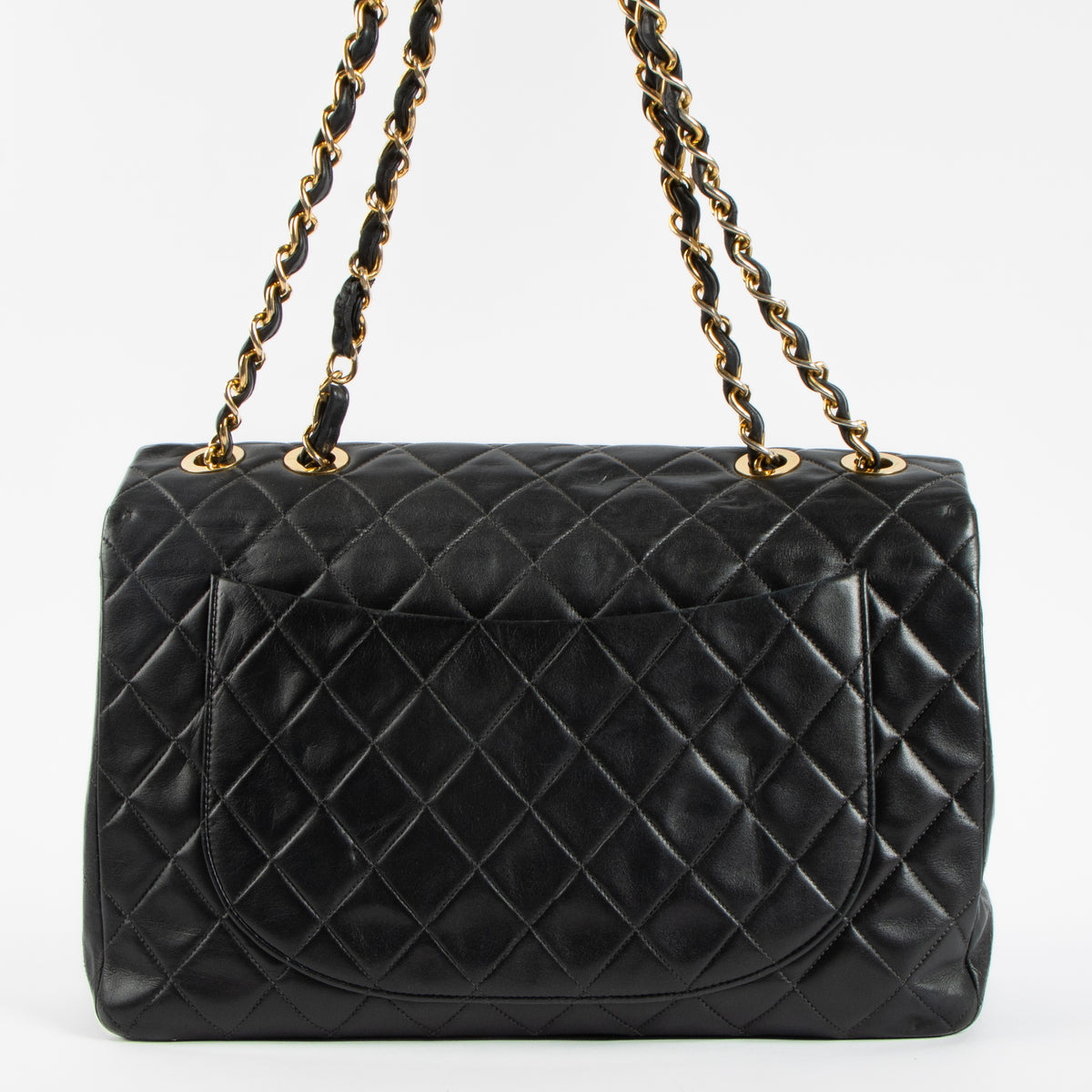 Chanel Vintage Black Lambskin Maxi XL Flap Bag