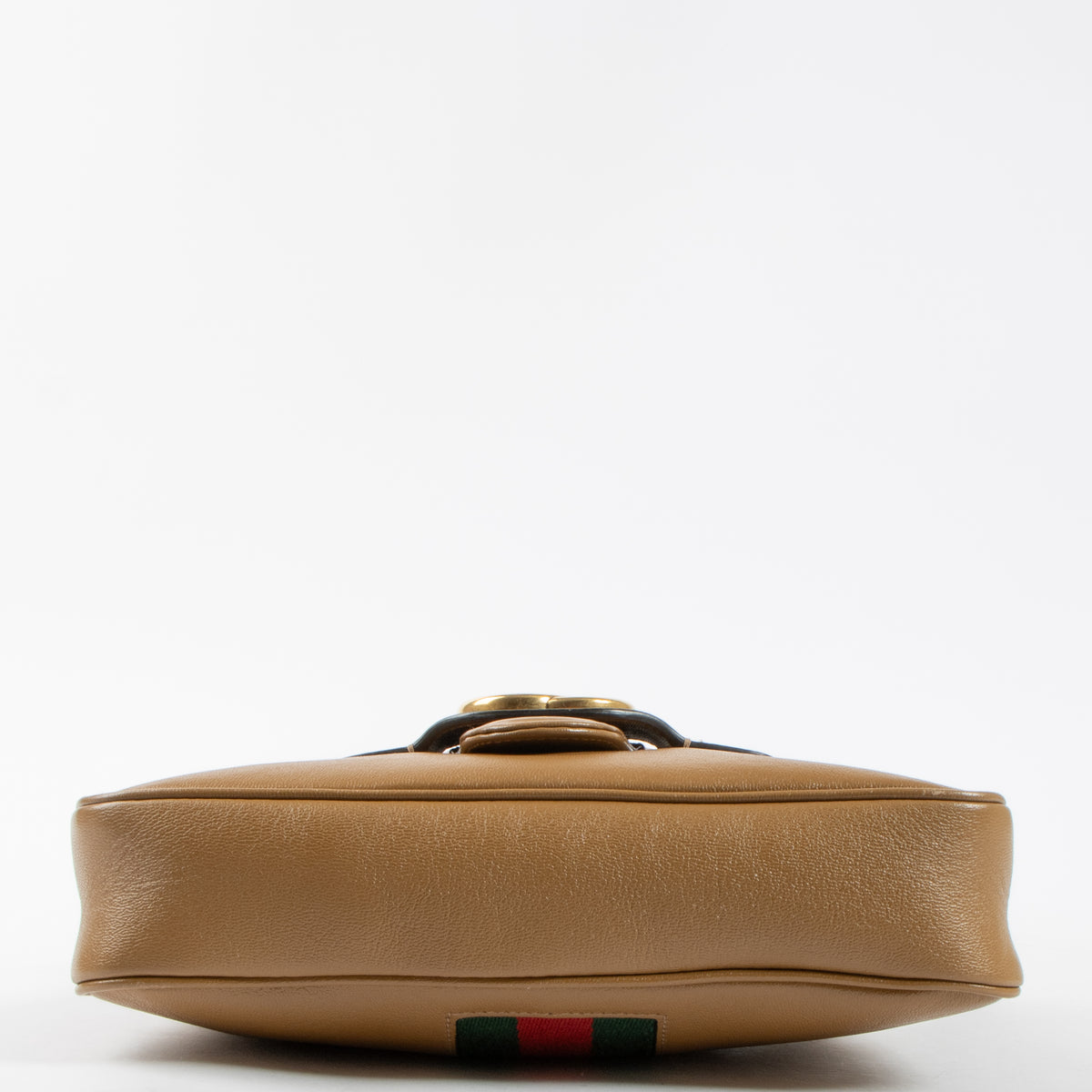 Gucci Camel Leather Web Dahlia Crossbody Bag