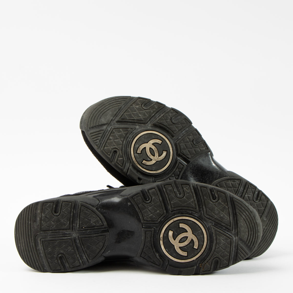 Shop this authentic Chanel Black Sneakers Size 37  pre-loved on Labellov.com 