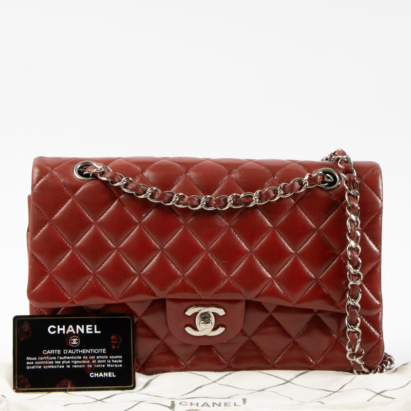 Shop this authentic Chanel Red Lambskin Medium Classic 11.12 Handbag pre-loved on Labellov.com