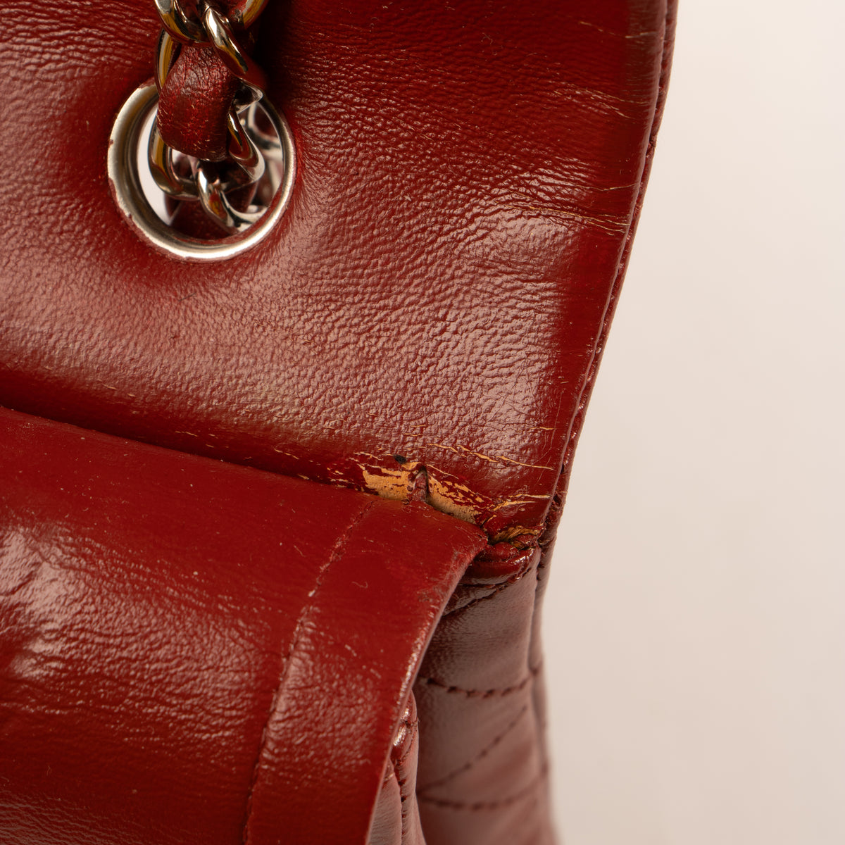 Shop this authentic Chanel Red Lambskin Medium Classic 11.12 Handbag pre-loved on Labellov.com