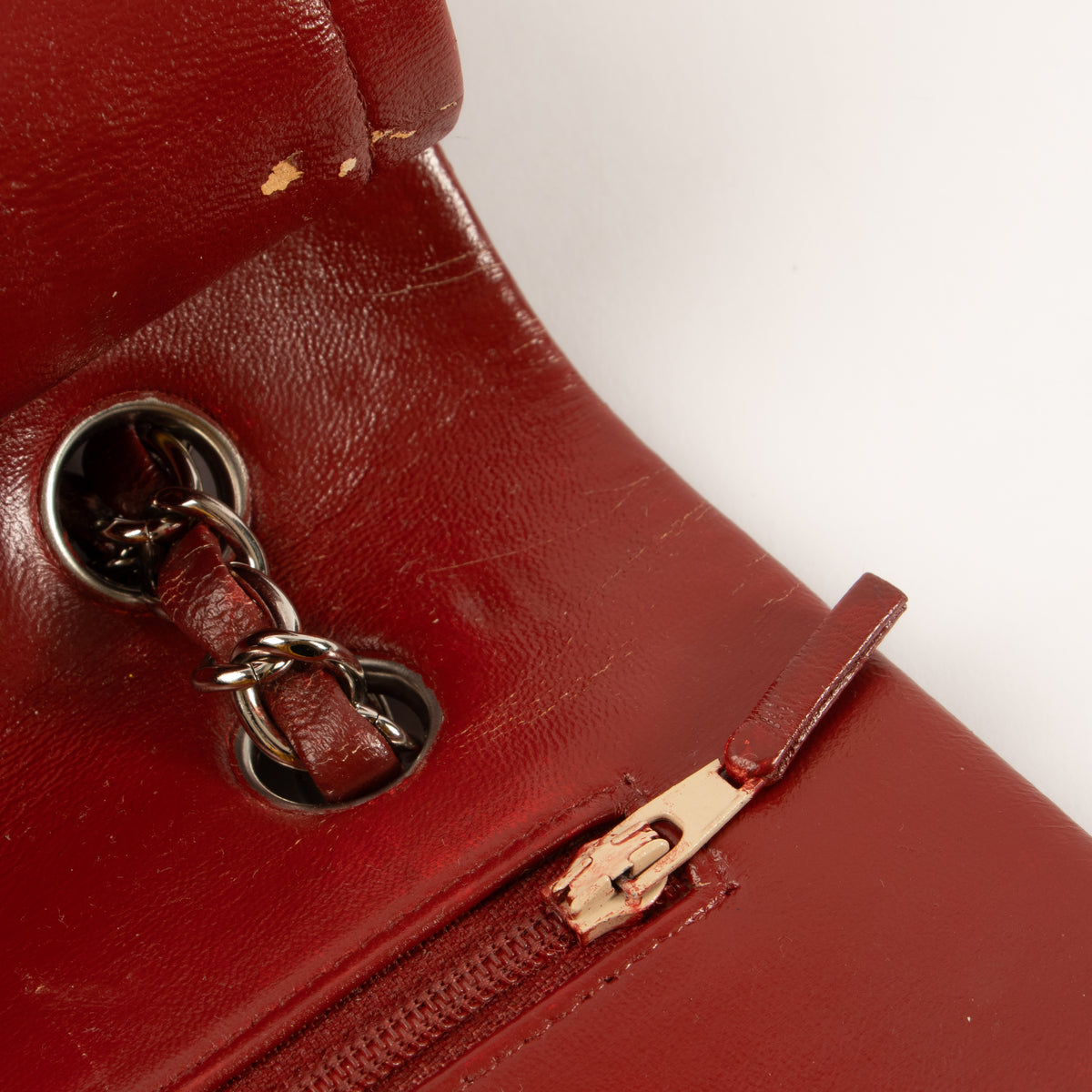 Shop this authentic Chanel Red Lambskin Medium Classic 11.12 Handbag pre-loved on Labellov.com