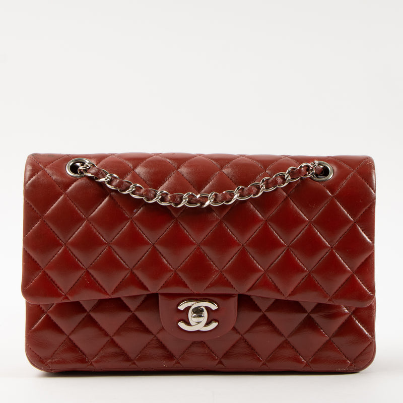 Shop this authentic Chanel Red Lambskin Medium Classic 11.12 Handbag pre-loved on Labellov.com