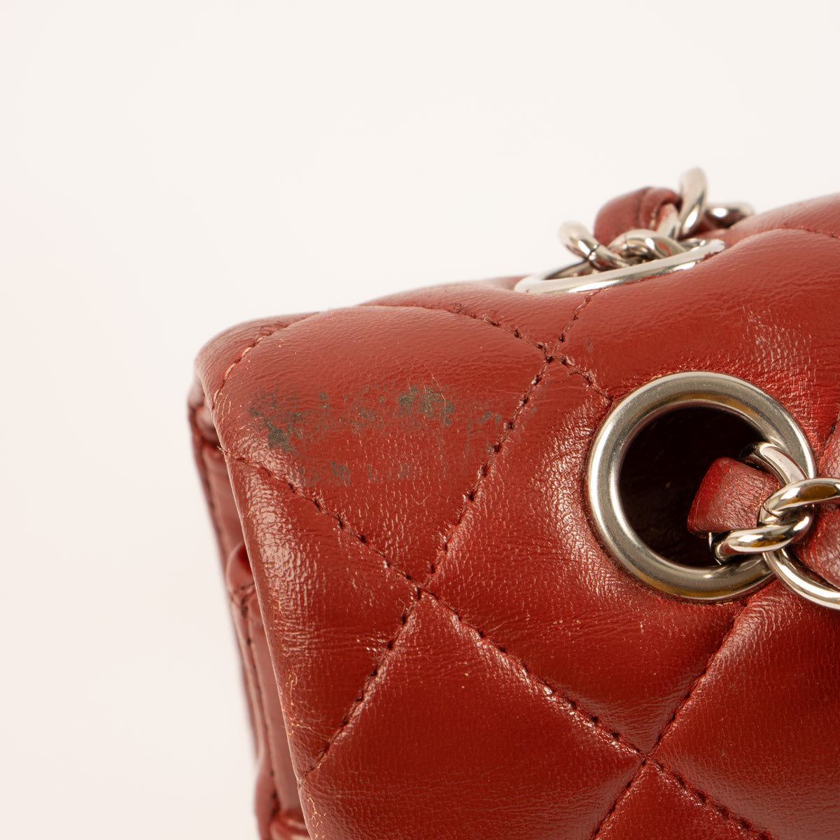 Shop this authentic Chanel Red Lambskin Medium Classic 11.12 Handbag pre-loved on Labellov.com