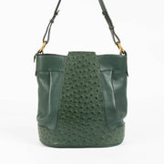 Shop this authentic Delvaux Green Ostrich Vintage Shoulder Bag pre-loved on Labellov.com 