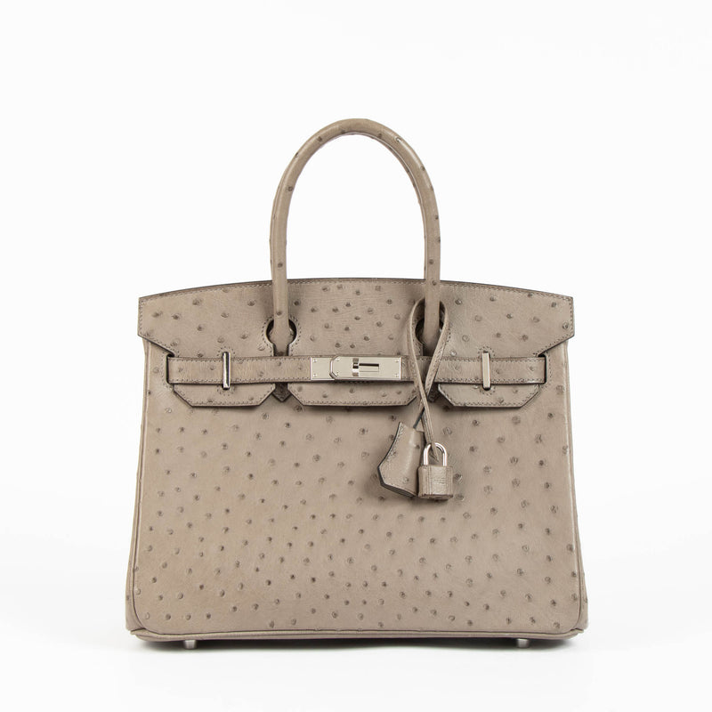 Hermes Birkin 30 Gris Tourterelle Ostrich GHW