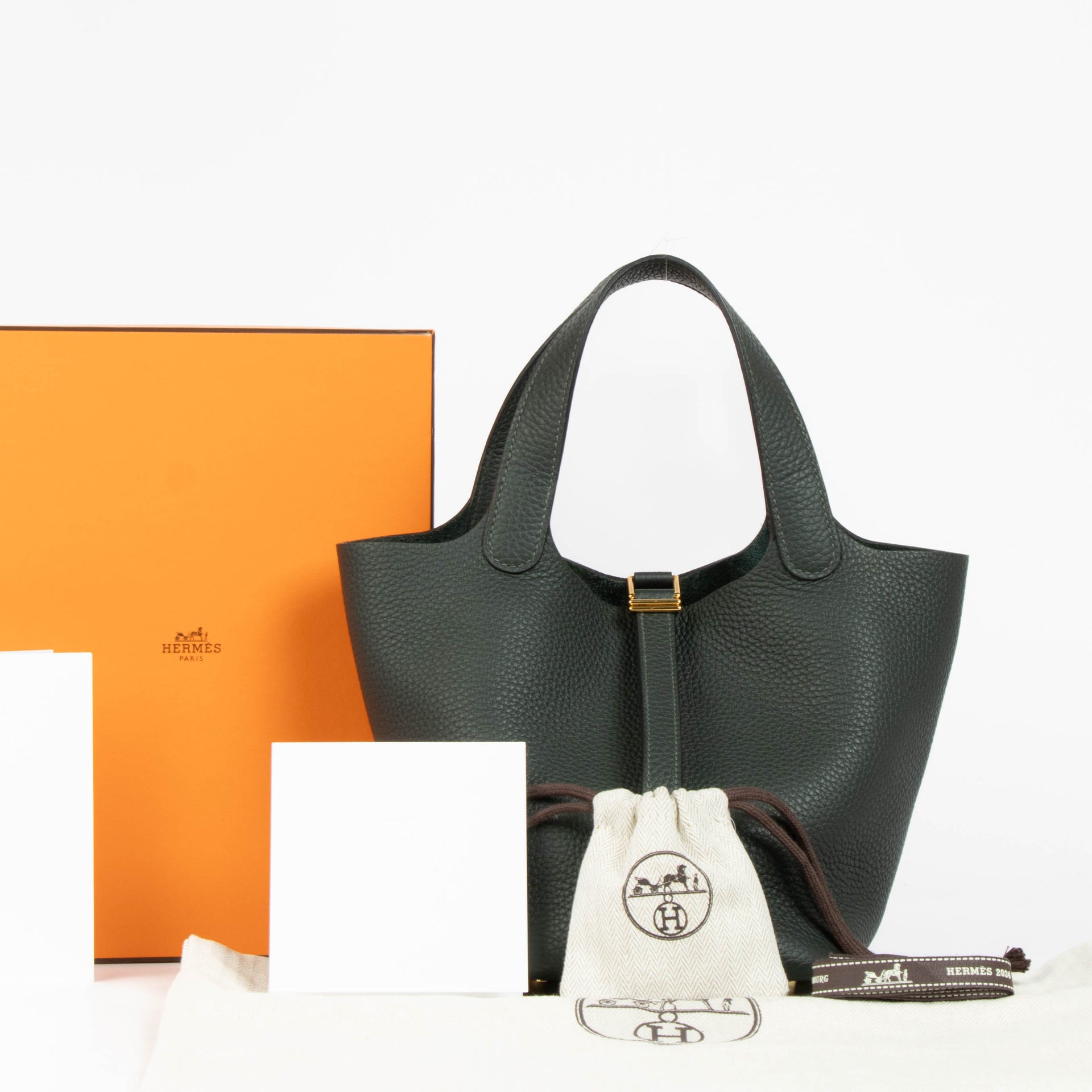 Hermès Picotin Lock 18 Vert Fonce Clemence GHW