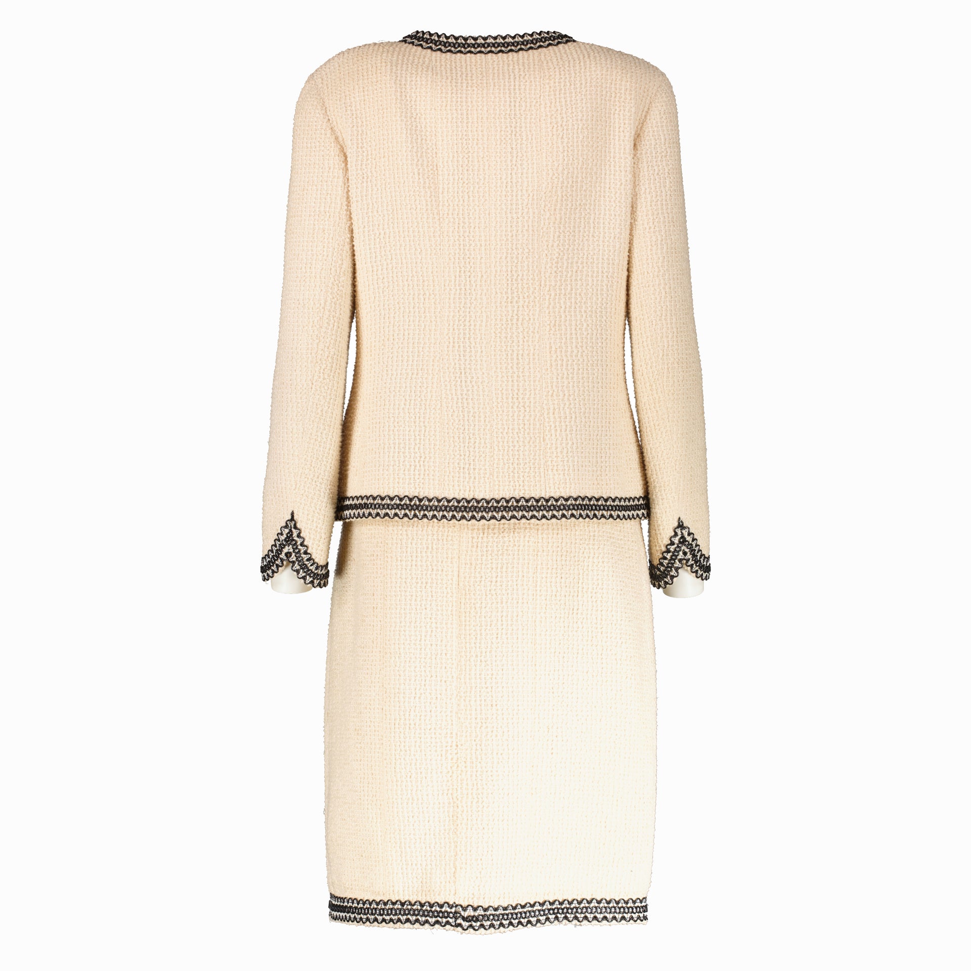 Chanel 94P Beige Tweed Jacket/Skirt Set
