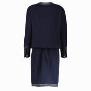 Shop the authentic Chanel 94 P Blue Tweed Jacket/Skirt Set - FR 40 second hand on Labellov.com