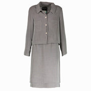Shop the authentic Chanel 99P Grey Jacket/Skirt Set second hand on Labellov.com