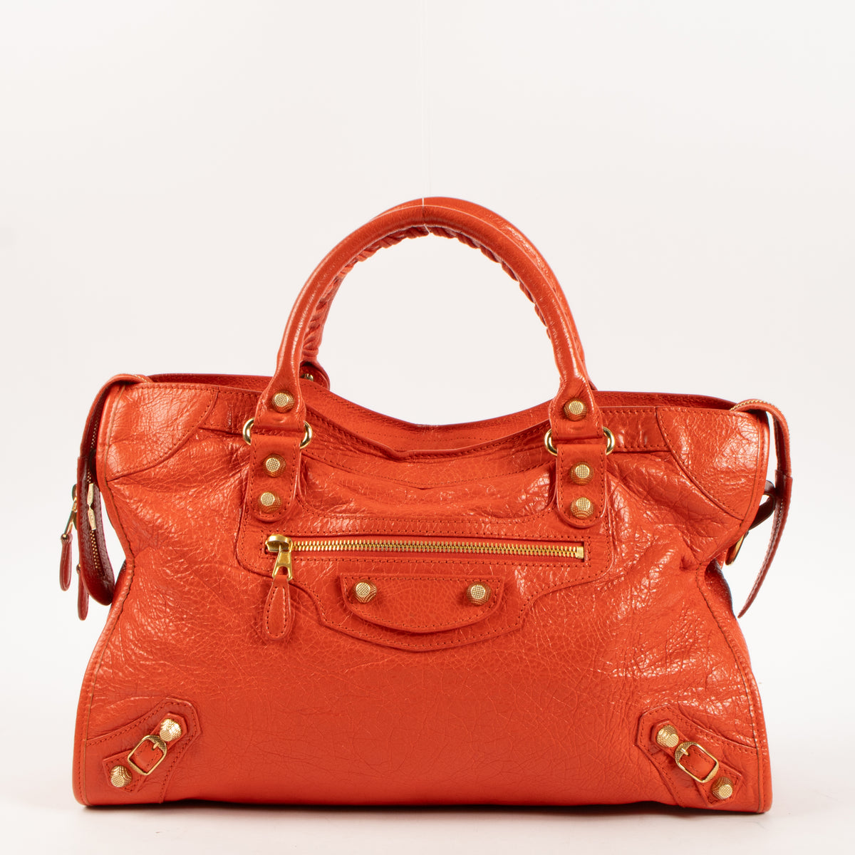 Shop this authentic Balenciaga Vermillon Arena Giant 12 Medium City Bag pre-loved on Labellov.com